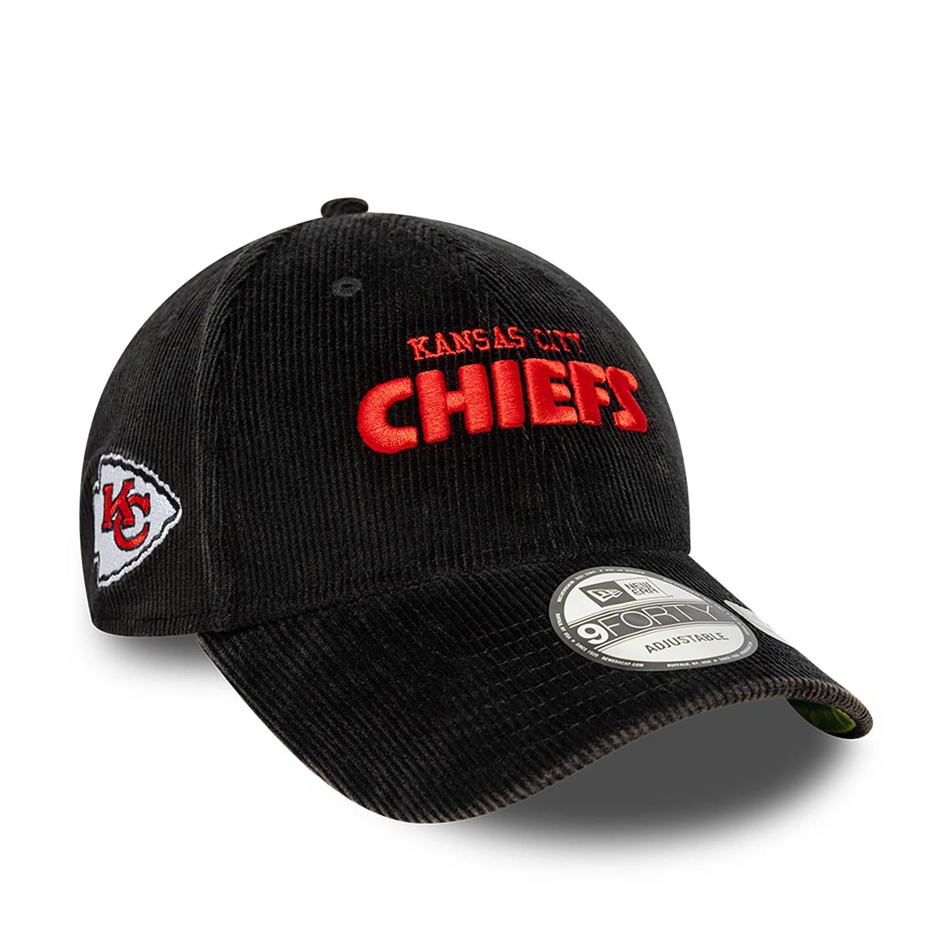 This is a Kansas City Chiefs NFL International Series Games 2024 Black 9FORTY Adjustable Cap 1