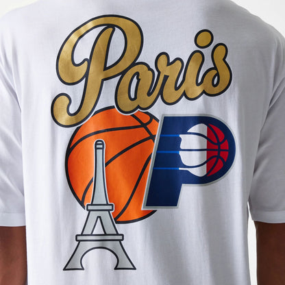 The Male model is wearing Indiana Pacers NBA Paris Games 2025 White T-Shirt 7