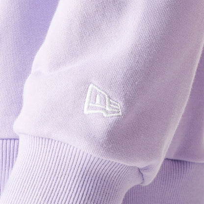 The Male model is wearing New Era Essential Pastel Purple Crewneck Sweater 5