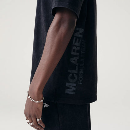 The Male model is wearing McLaren Racing Washed Pack Black Oversized T-Shirt 4