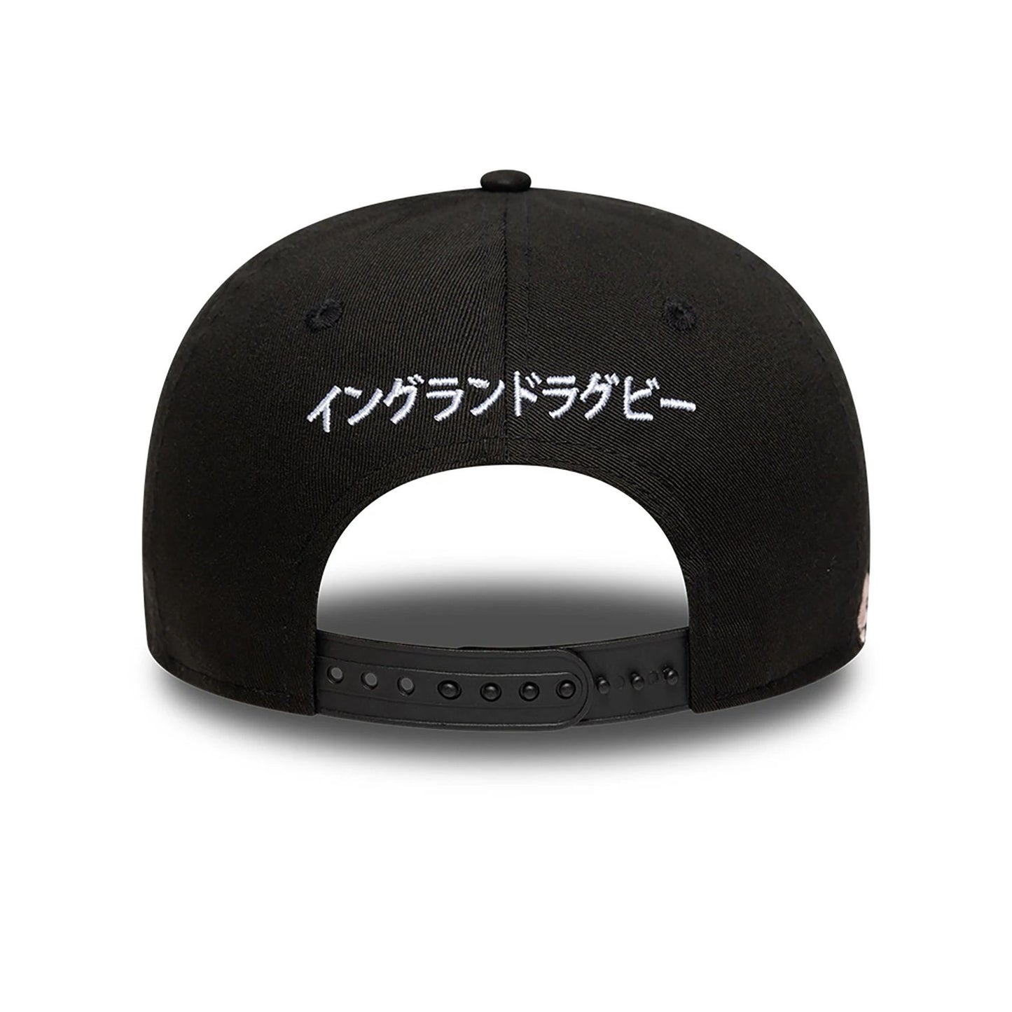 This is a Rugby Football Union Cherry Blossom Black Low Profile 9FIFTY Snapback Adjustable Cap 2