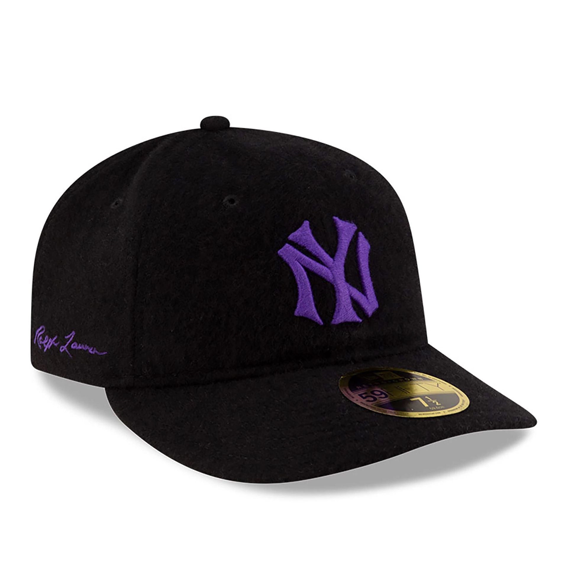 This is a Purple Label Ralph Lauren x MLB New York Yankees Purple Retro Crown 59FIFTY Fitted Cap 1