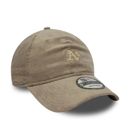 This is a Oakland Athletics Cord Pastel Brown 9TWENTY Adjustable Cap 1