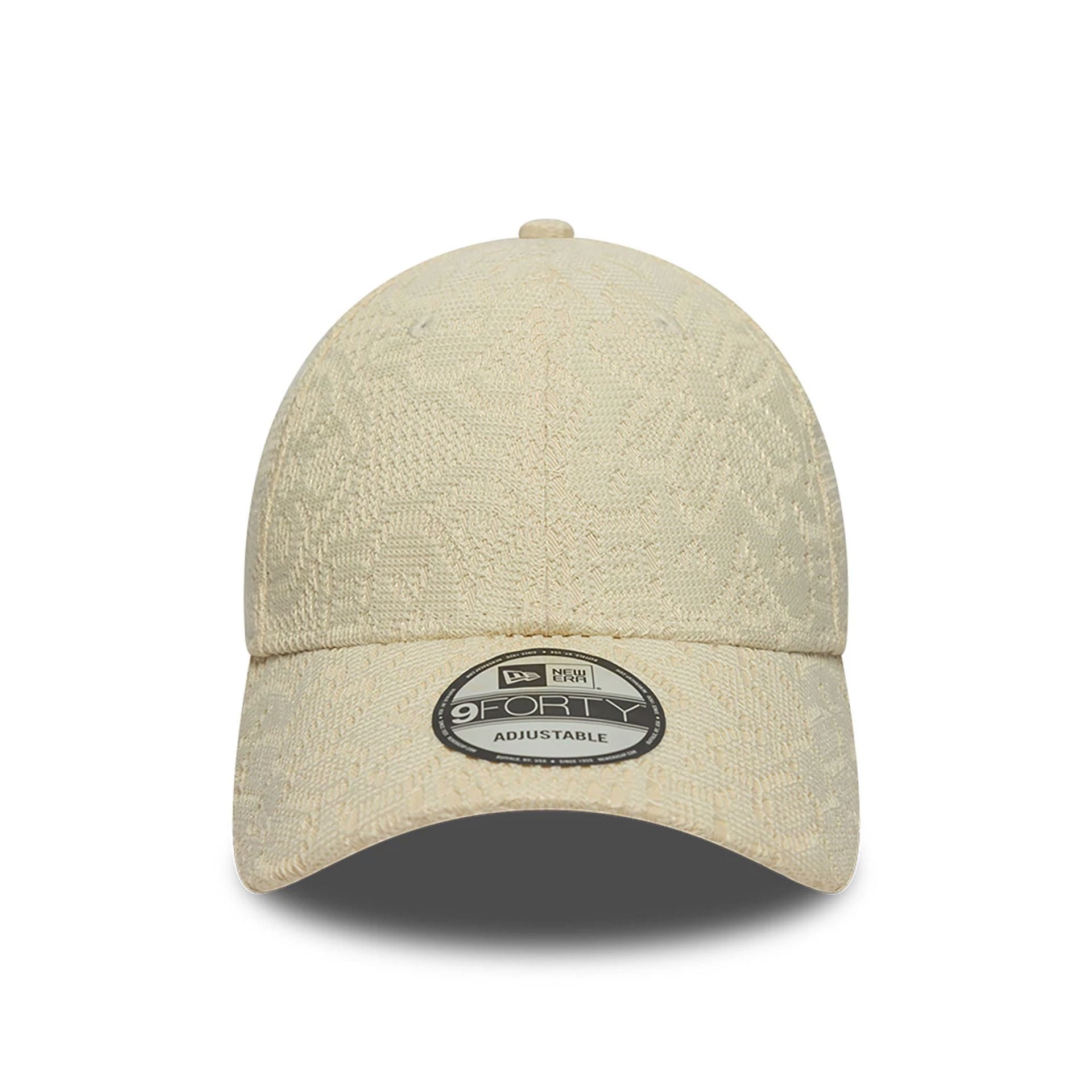 This is a New Era Neutral Lace Light Beige 9FORTY Adjustable Cap 2