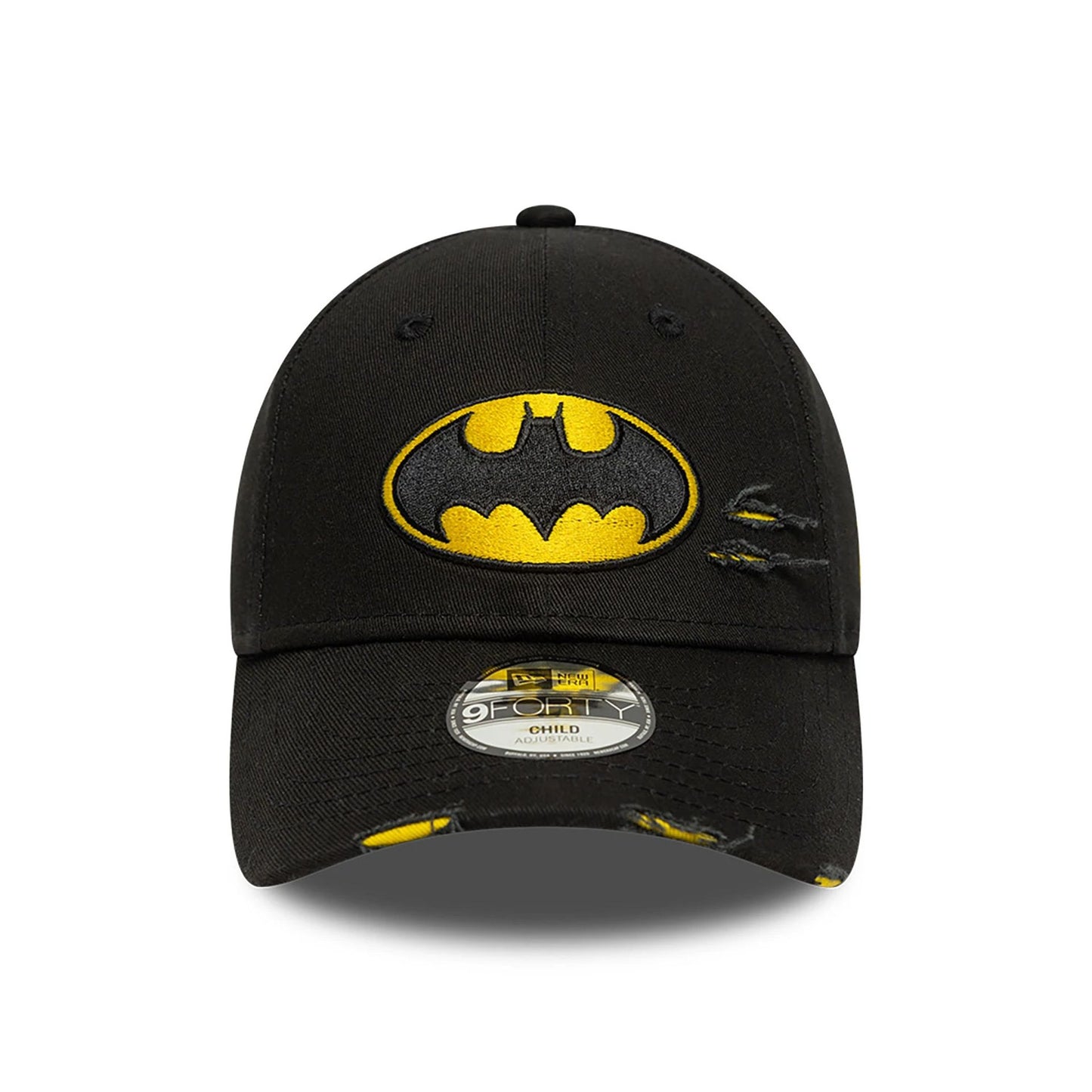 This is a Child Batman Distressed Black 9FORTY Adjustable Cap 2