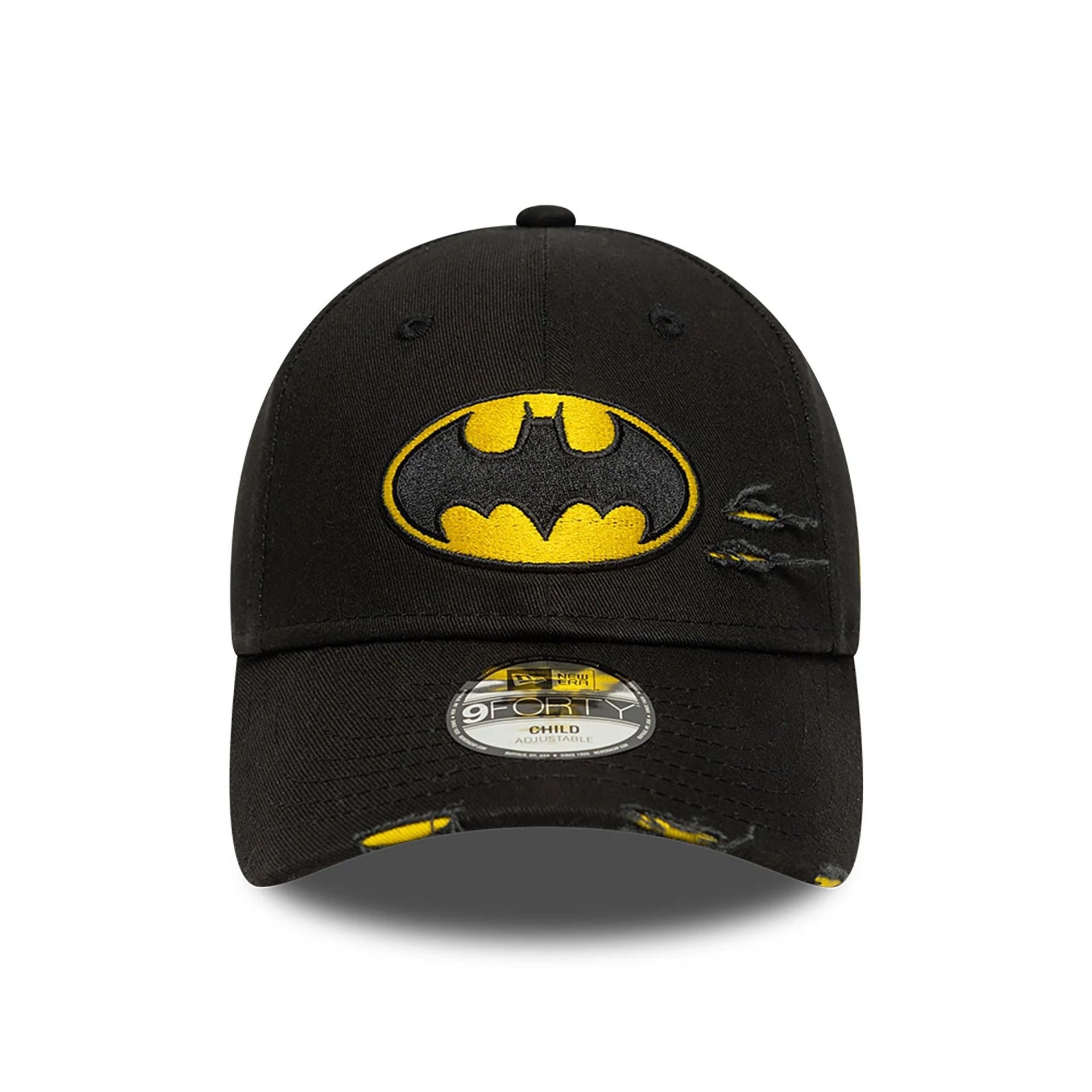 This is a Child Batman Distressed Black 9FORTY Adjustable Cap 2