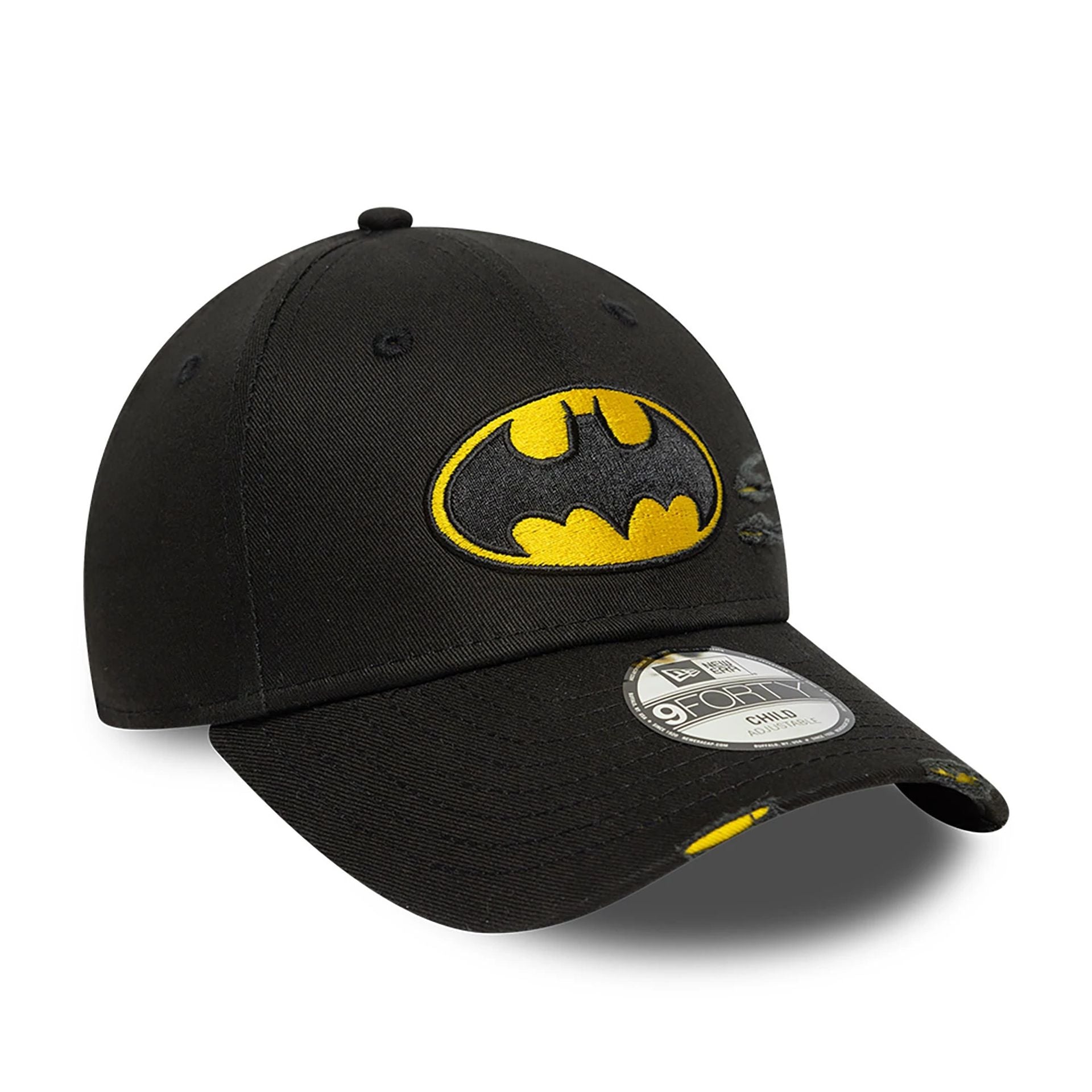 This is a Child Batman Distressed Black 9FORTY Adjustable Cap 3