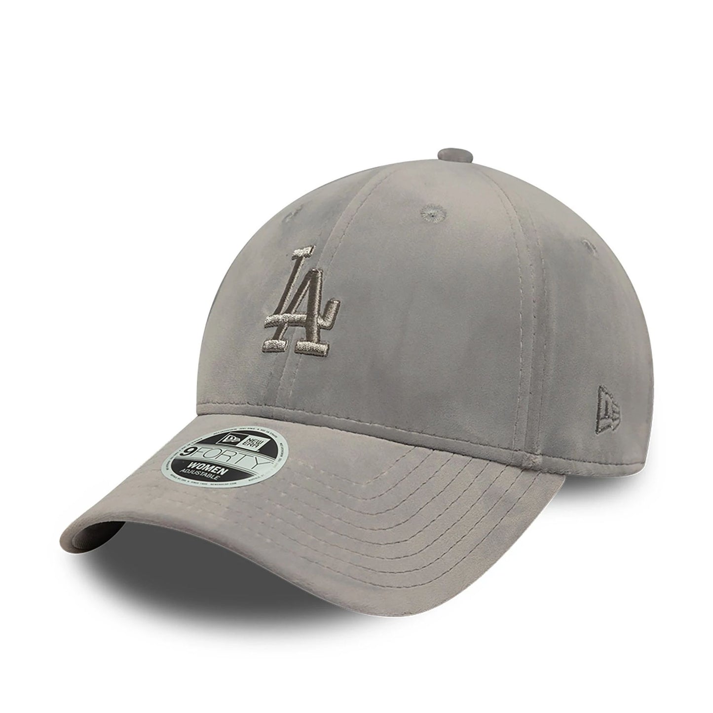 This is a LA Dodgers Womens Velour Midi Grey 9FORTY Adjustable Cap 1