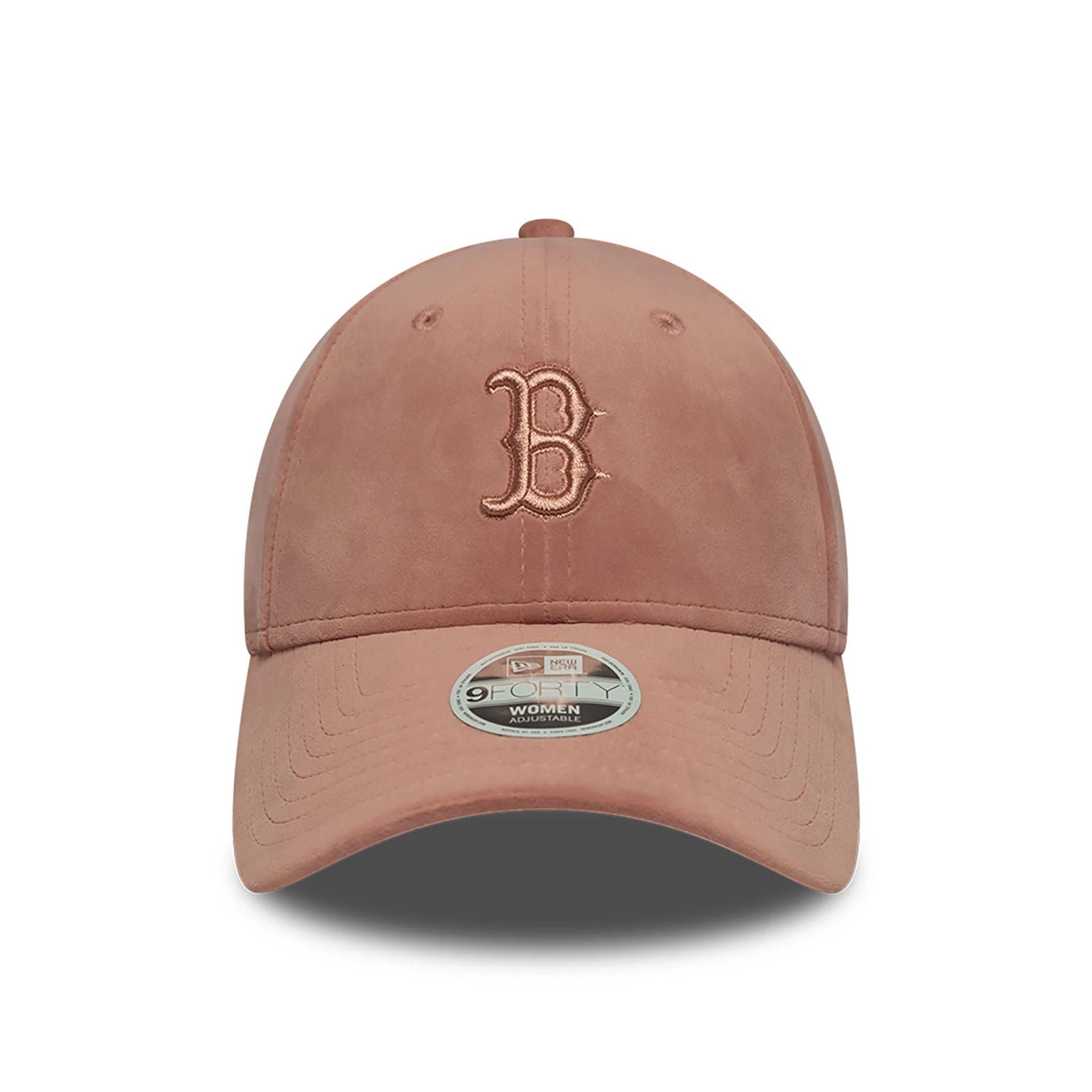 This is a Boston Red Sox Womens Velour Midi Pastel Pink 9FORTY Adjustable Cap 2