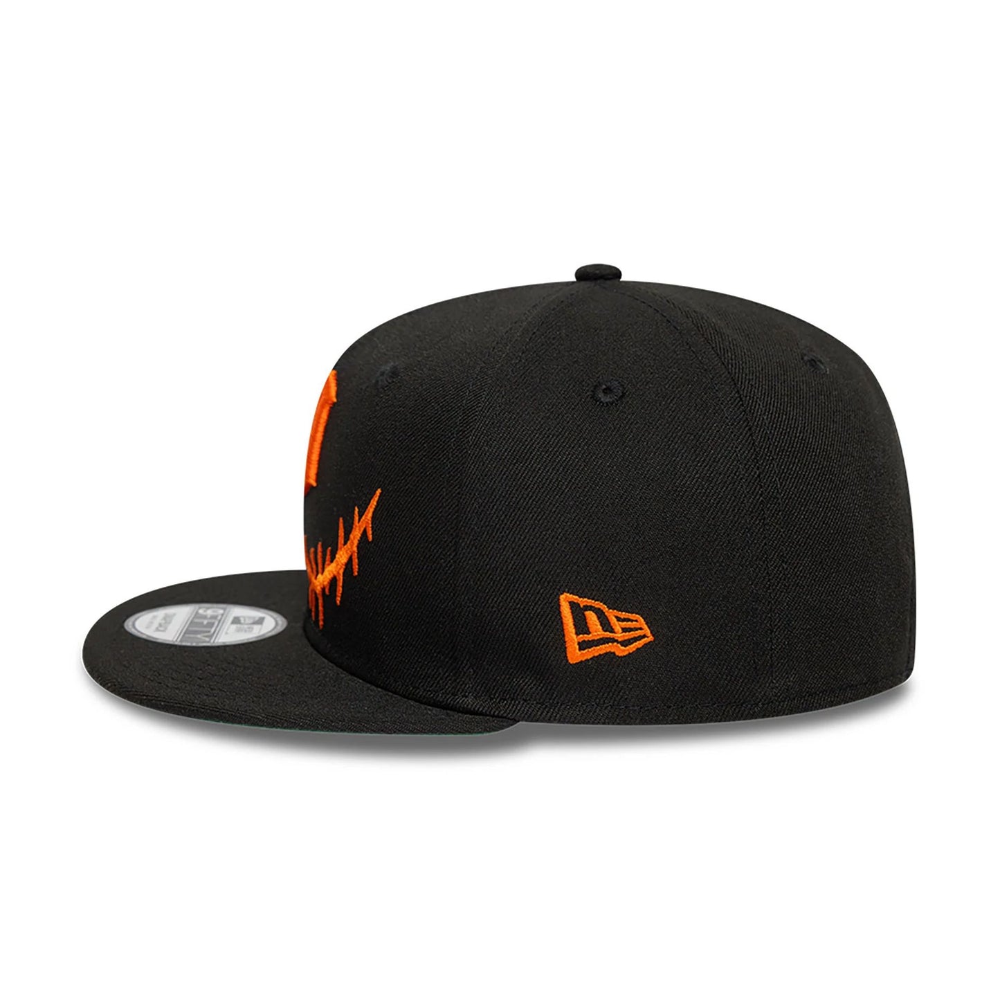 This is a Detroit Tigers Pumpkin Black 9FIFTY Snapback Cap 7