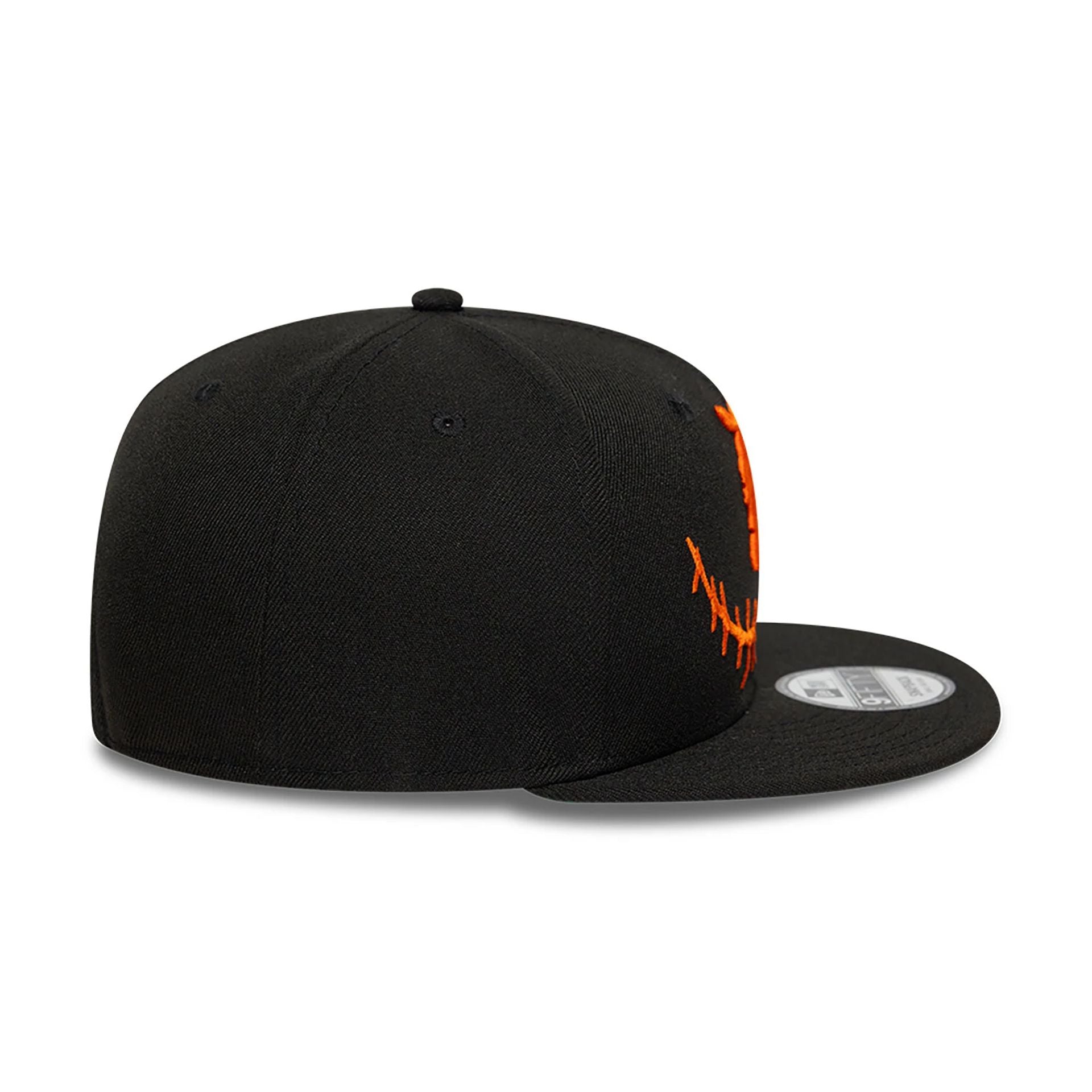 This is a Detroit Tigers Pumpkin Black 9FIFTY Snapback Cap 6