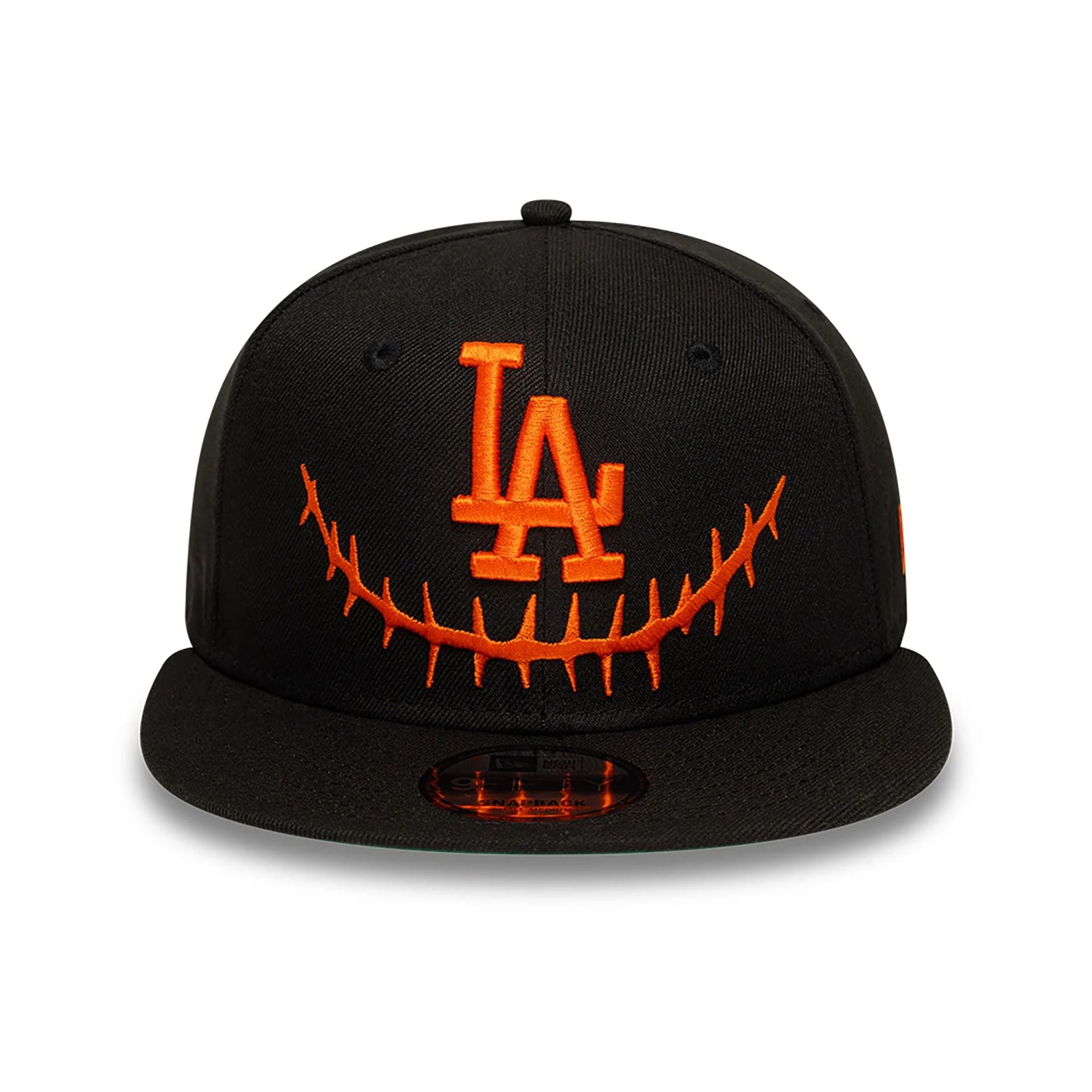 This is a LA Dodgers Pumpkin Black 9FIFTY Snapback Cap 3