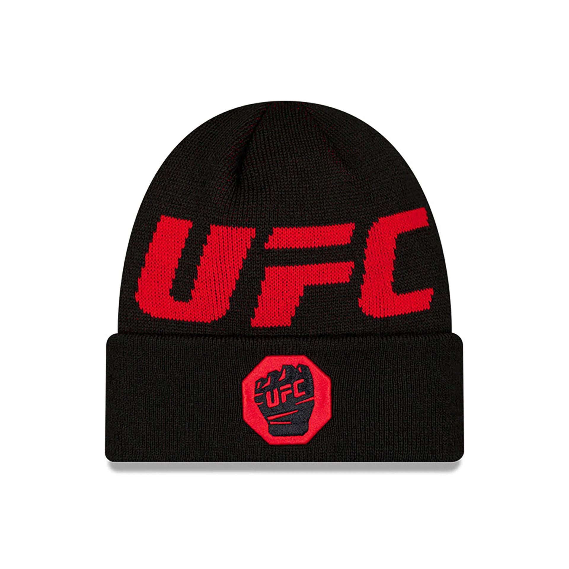 This is a UFC Ultimate Fighting UFC MMA Black Cuff Knit Beanie Hat 1