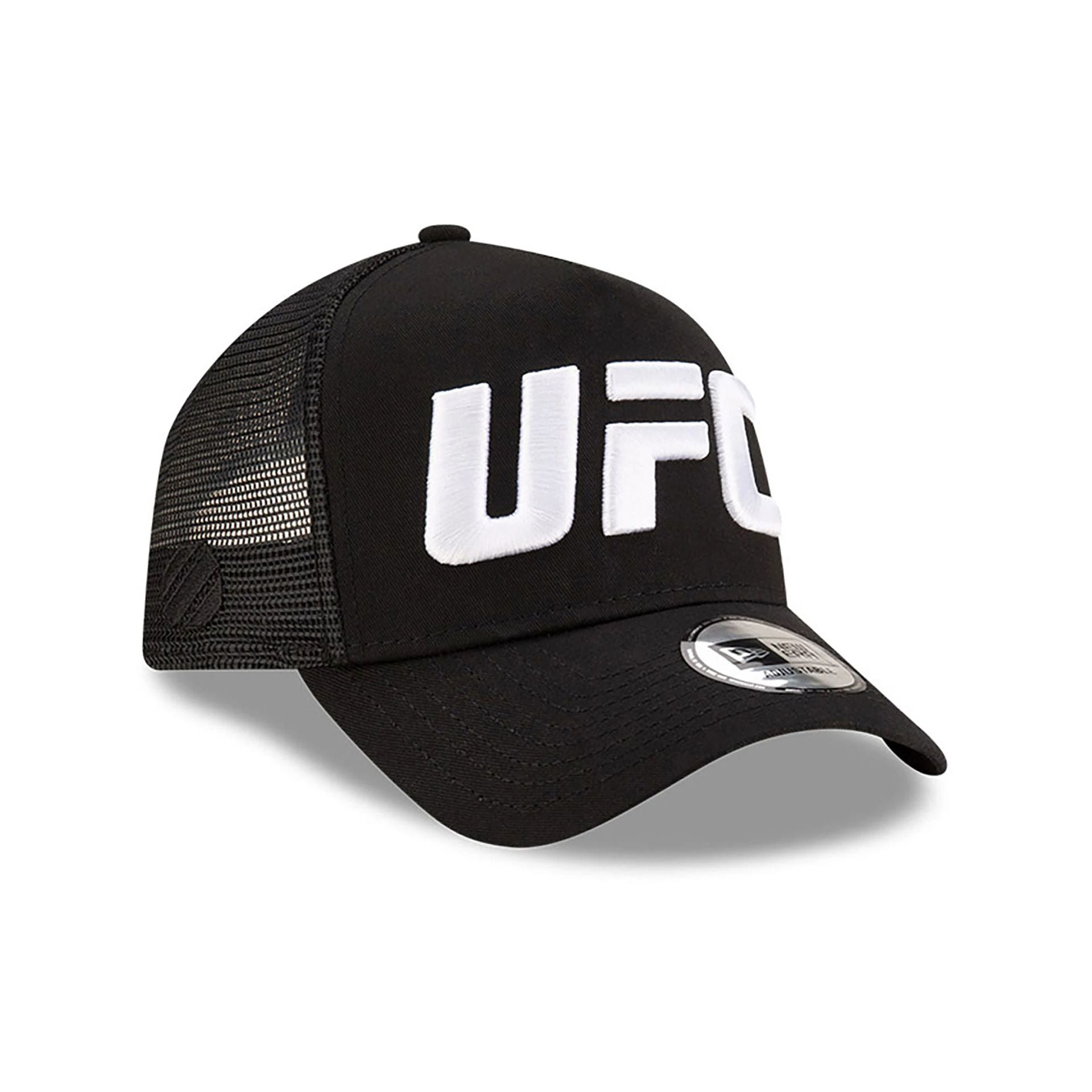 This is a UFC Ultimate Fighting UFC MMA Black 9FORTY E-Frame Trucker Adjustable Cap 3