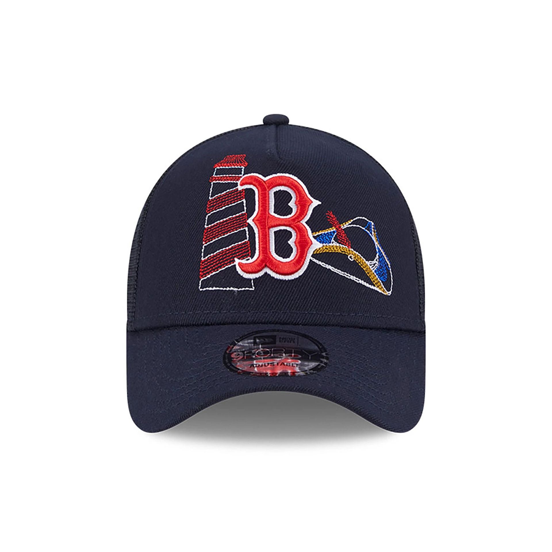 This is a Boston Red Sox State Stitch Navy 9FORTY A-Frame Adjustable Cap 2