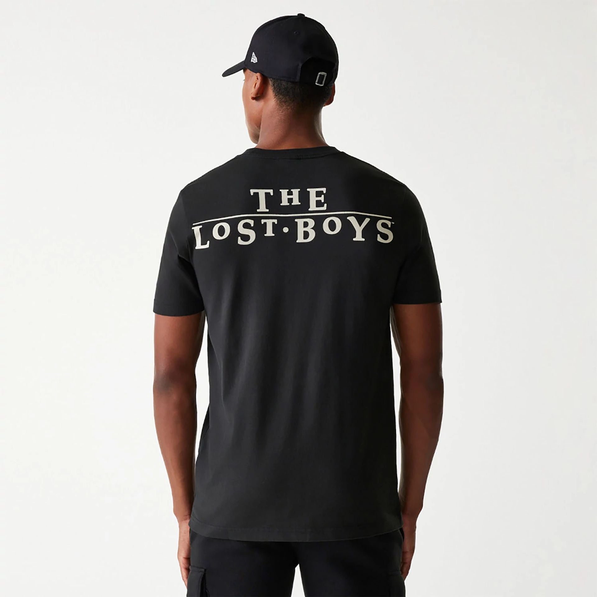 The Male model is wearing The Lost Boys Halloween Horror Black T-Shirt 2