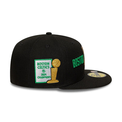 This is a Boston Celtics 18X Champions Black 59FIFTY Fitted Cap 6