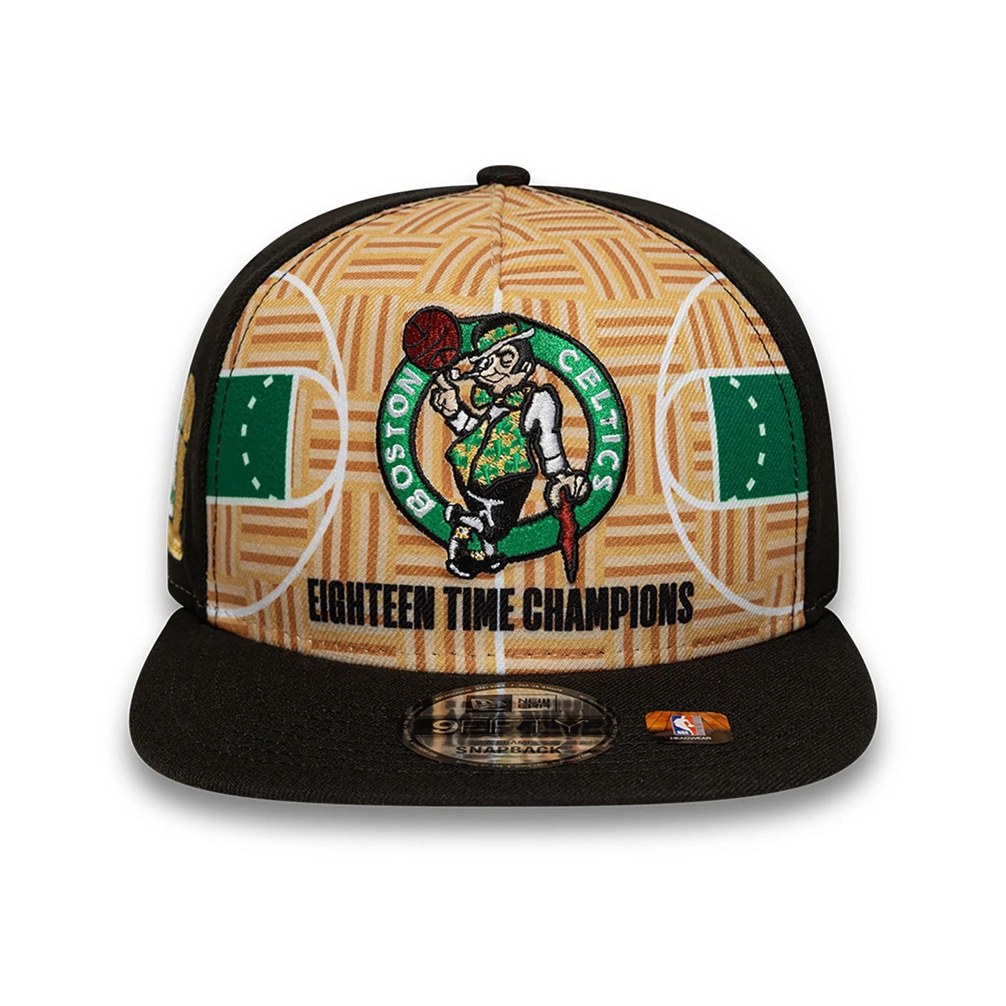 This is a Boston Celtics 18X Champions Black 9FIFTY A-Frame Adjustable Cap 3