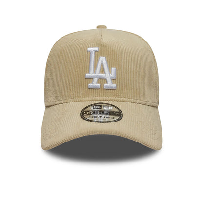 This is a LA Dodgers MLB Cord Light Beige 39THIRTY A-Frame Stretch Fit Cap 2