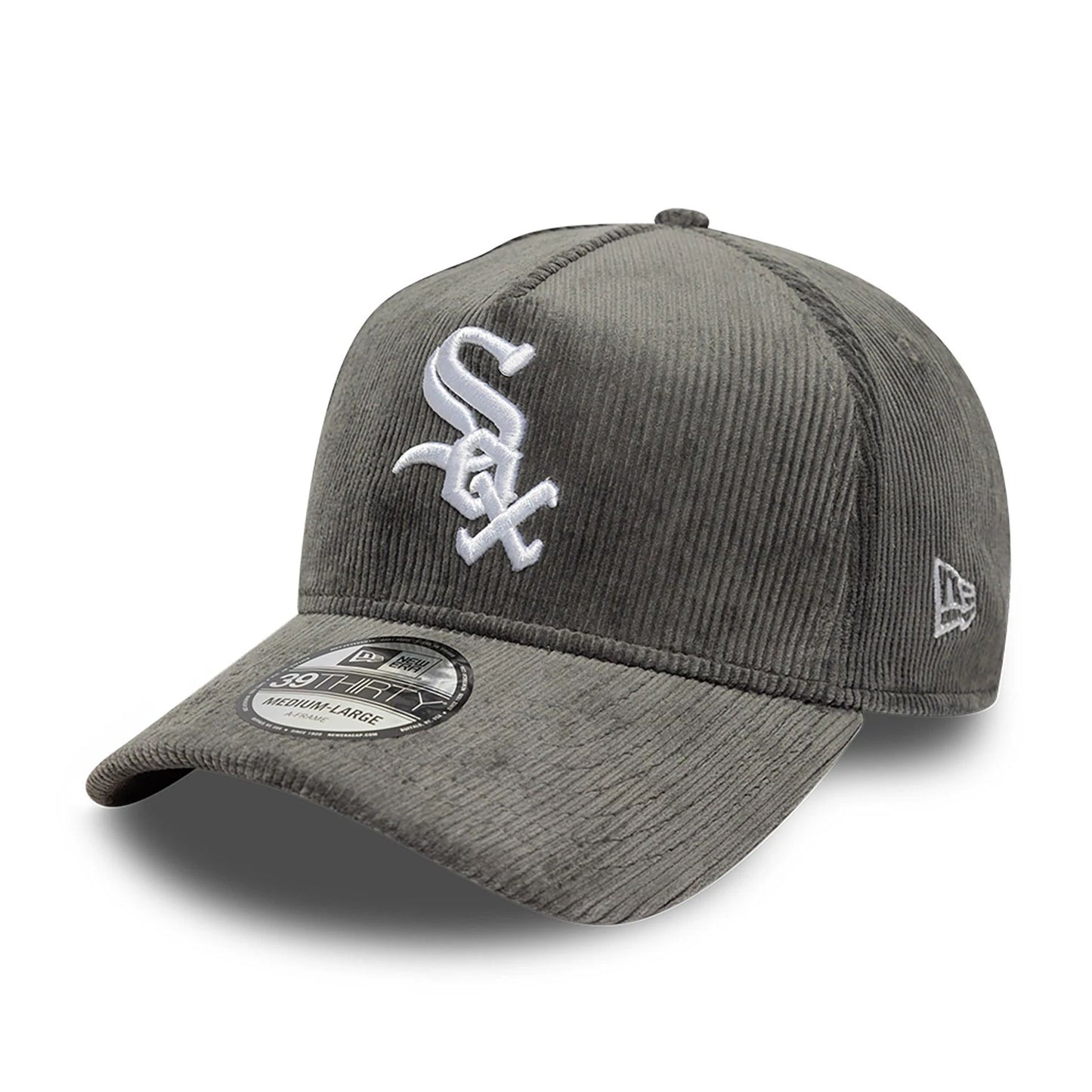 This is a Chicago White Sox MLB Cord Grey 39THIRTY A-Frame Stretch Fit Cap 1