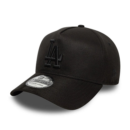 This is a LA Dodgers MLB Suede Black 39THIRTY A-Frame Stretch Fit Cap 1