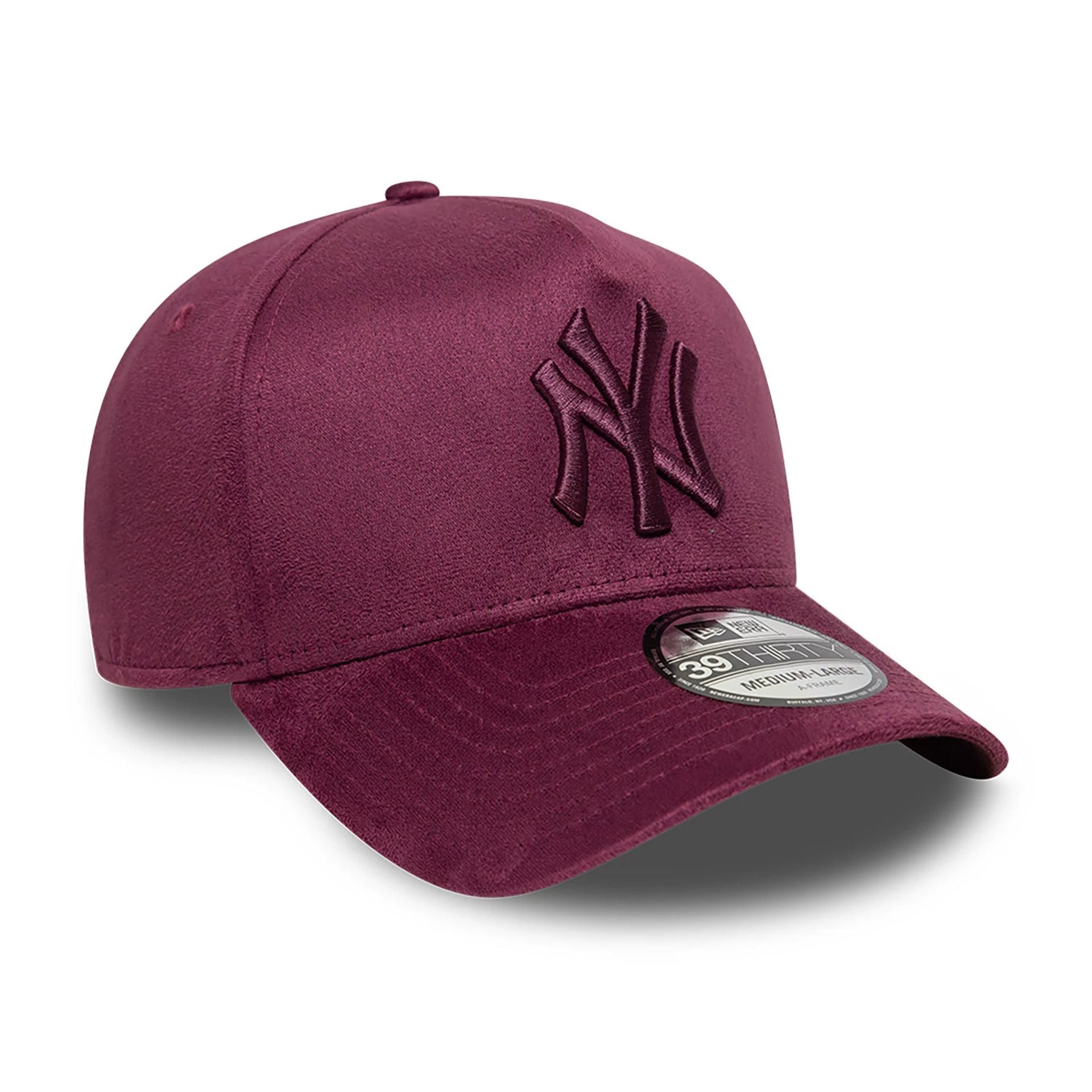 This is a New York Yankees MLB Suede Dark Purple 39THIRTY A-Frame Stretch Fit Cap 3