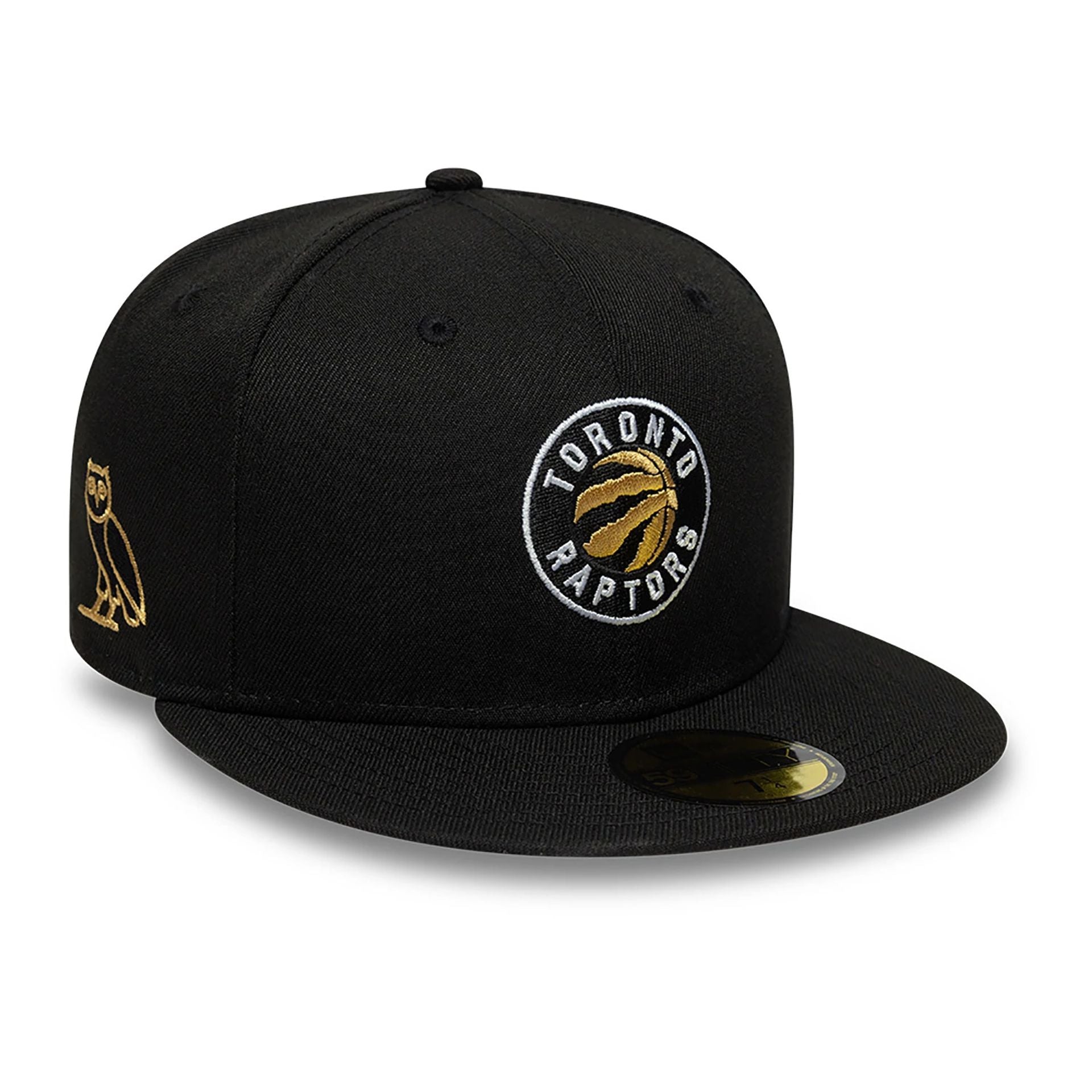 This is a Toronto Raptors OVO x NBA 2024 Black 59FIFTY Fitted Cap 1