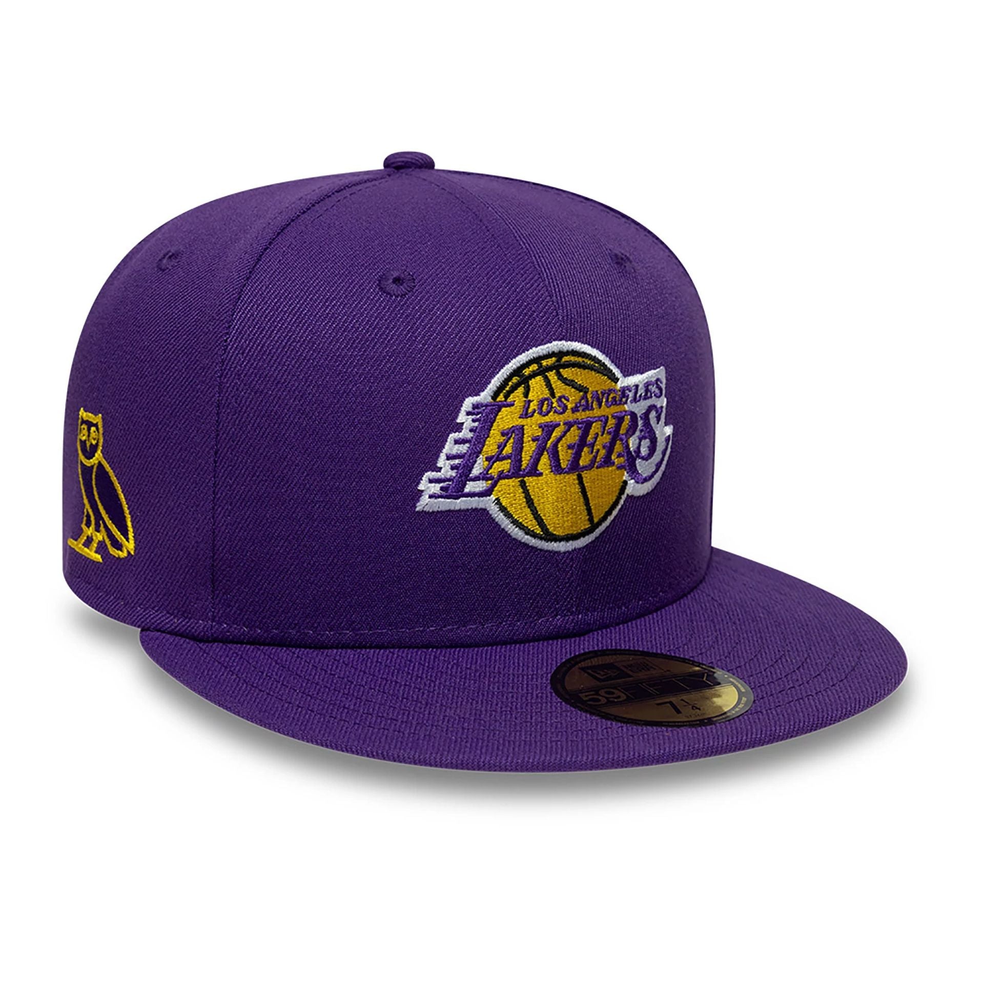 This is a LA Lakers OVO x NBA 2024 Purple 59FIFTY Fitted Cap 1