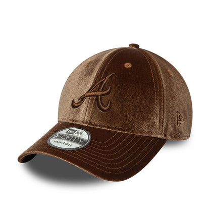 This is a Atlanta Braves Tonal Velvet Pastel Brown 9FORTY Adjustable Cap 1