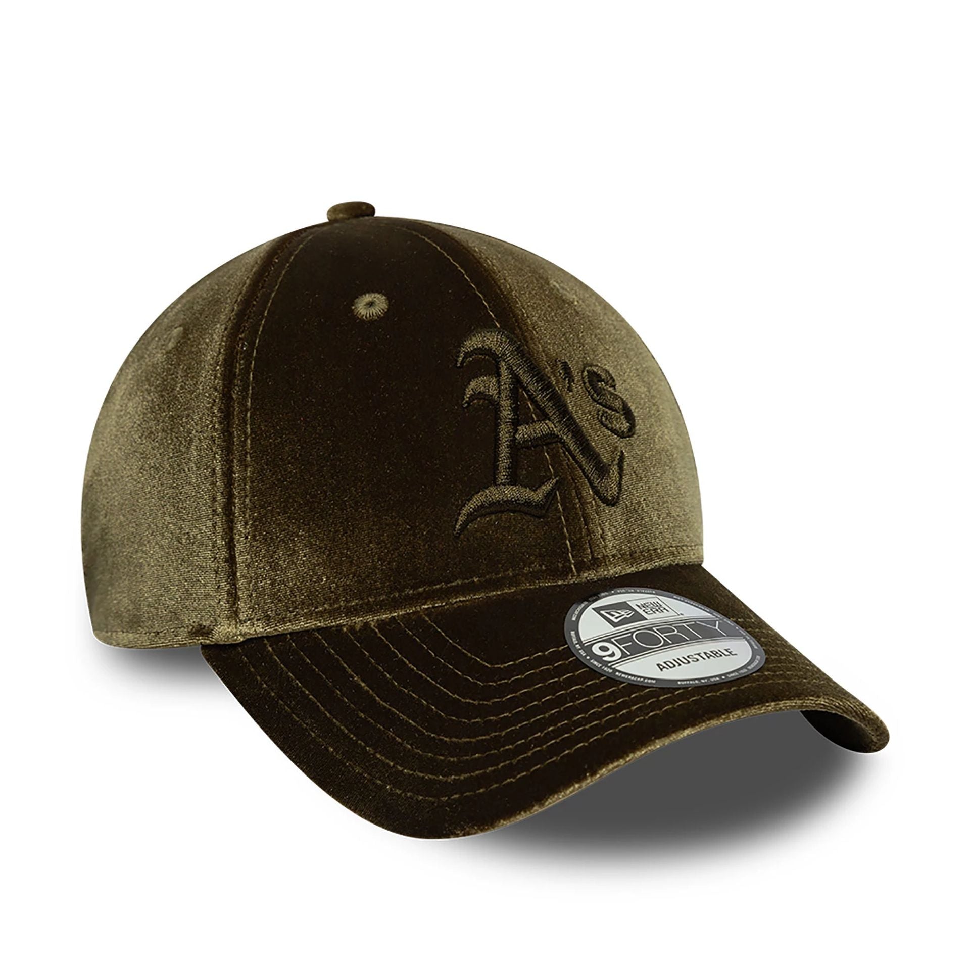 This is a Oakland Athletics Tonal Velvet Green 9FORTY Adjustable Cap 3