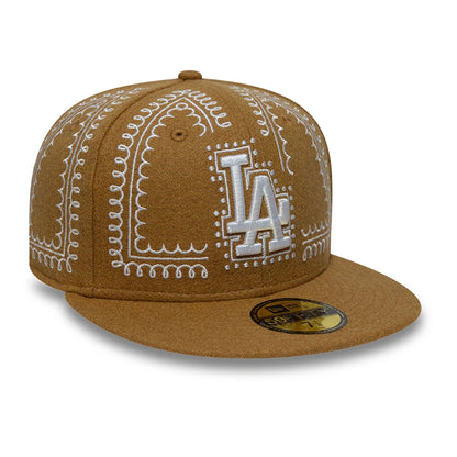 This is a LA Dodgers Gingerbread Beige 59FIFTY Fitted Cap 3