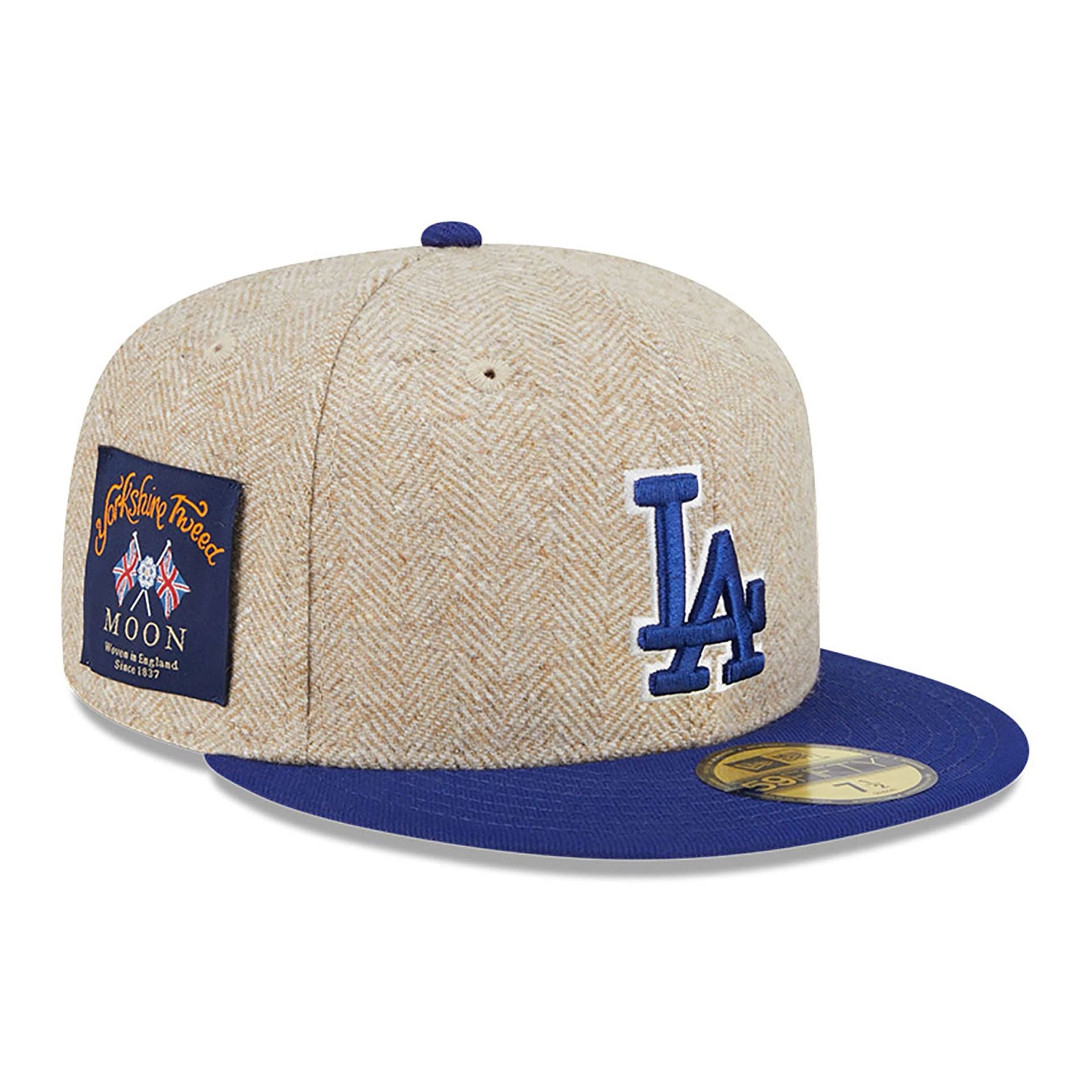 This is a LA Dodgers Herringbone Moon® Cream 59FIFTY Fitted Cap 1