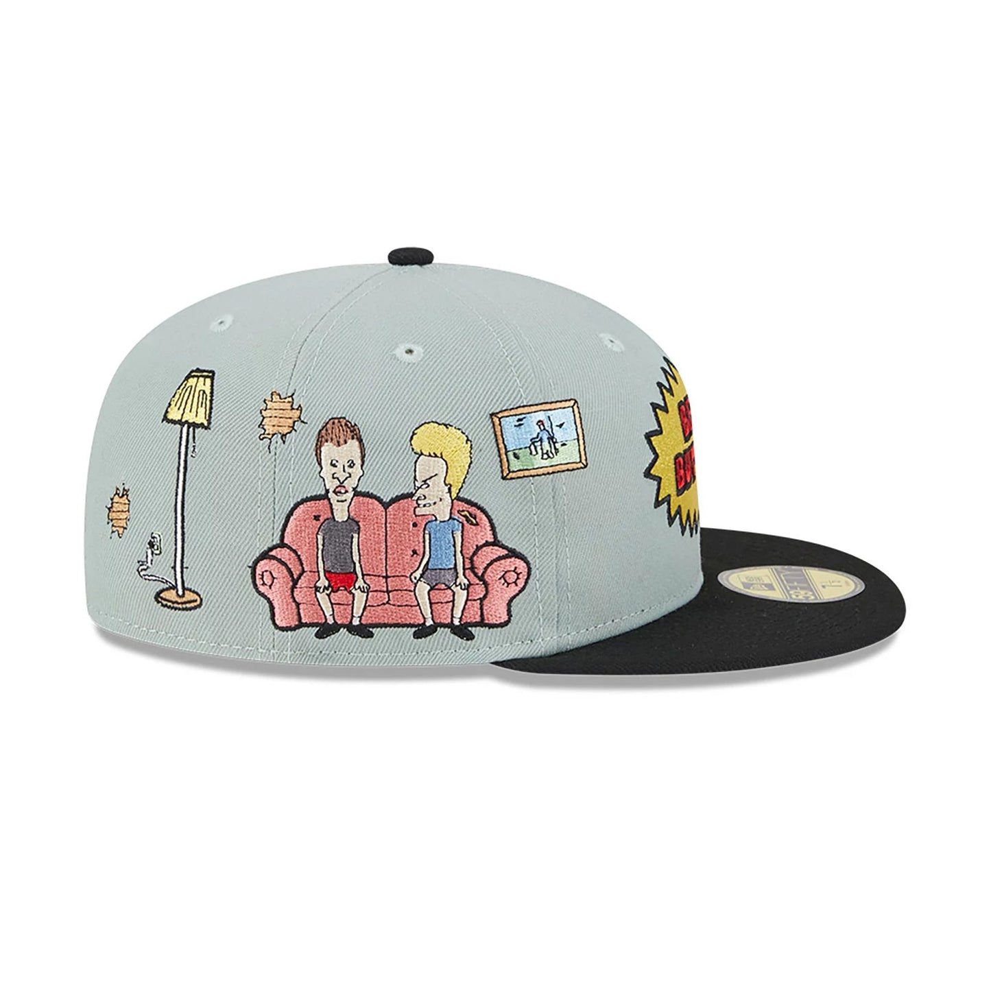 This is a Beavis And Butt-Head Pastel Green 59FIFTY Fitted Cap 2