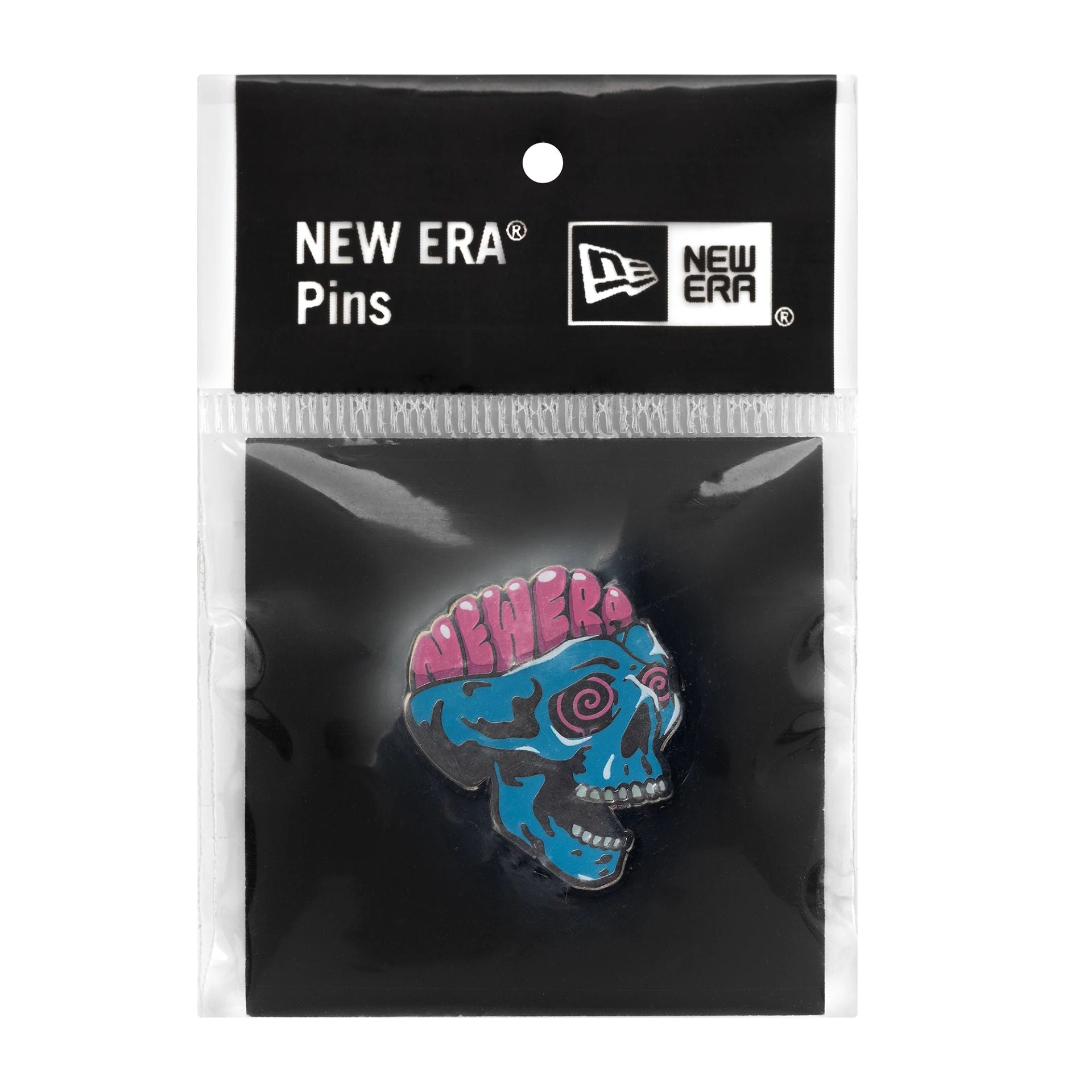 This is a New Era Halloween Brain Skull Blue Pin Badge 3