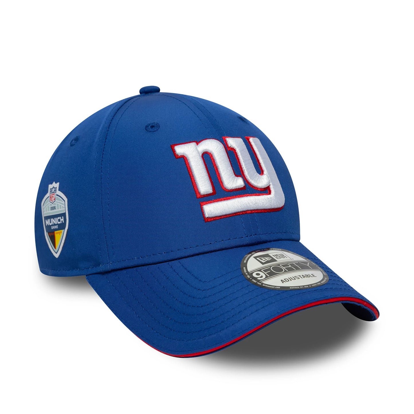 This is a New York Giants NFL International Series Games Munich 2024 Blue 9FORTY Adjustable Cap 1