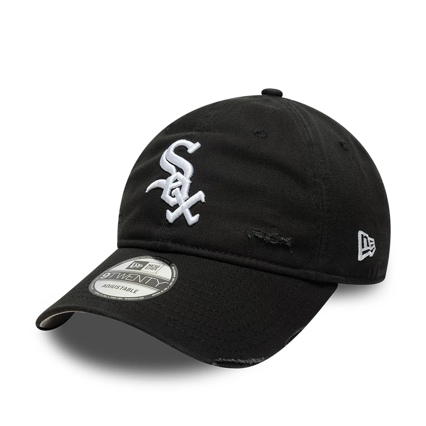 This is a Chicago White Sox MLB Distressed Black 9TWENTY Adjustable Cap 1