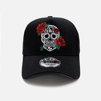 This is a LA Dodgers Glow In The Dark Sugar Skull Black 9FORTY E-Frame Adjustable Cap 3