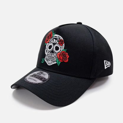 This is a Oakland Athletics Glow In The Dark Sugar Skull Black 9FORTY E-Frame Adjustable Cap 5