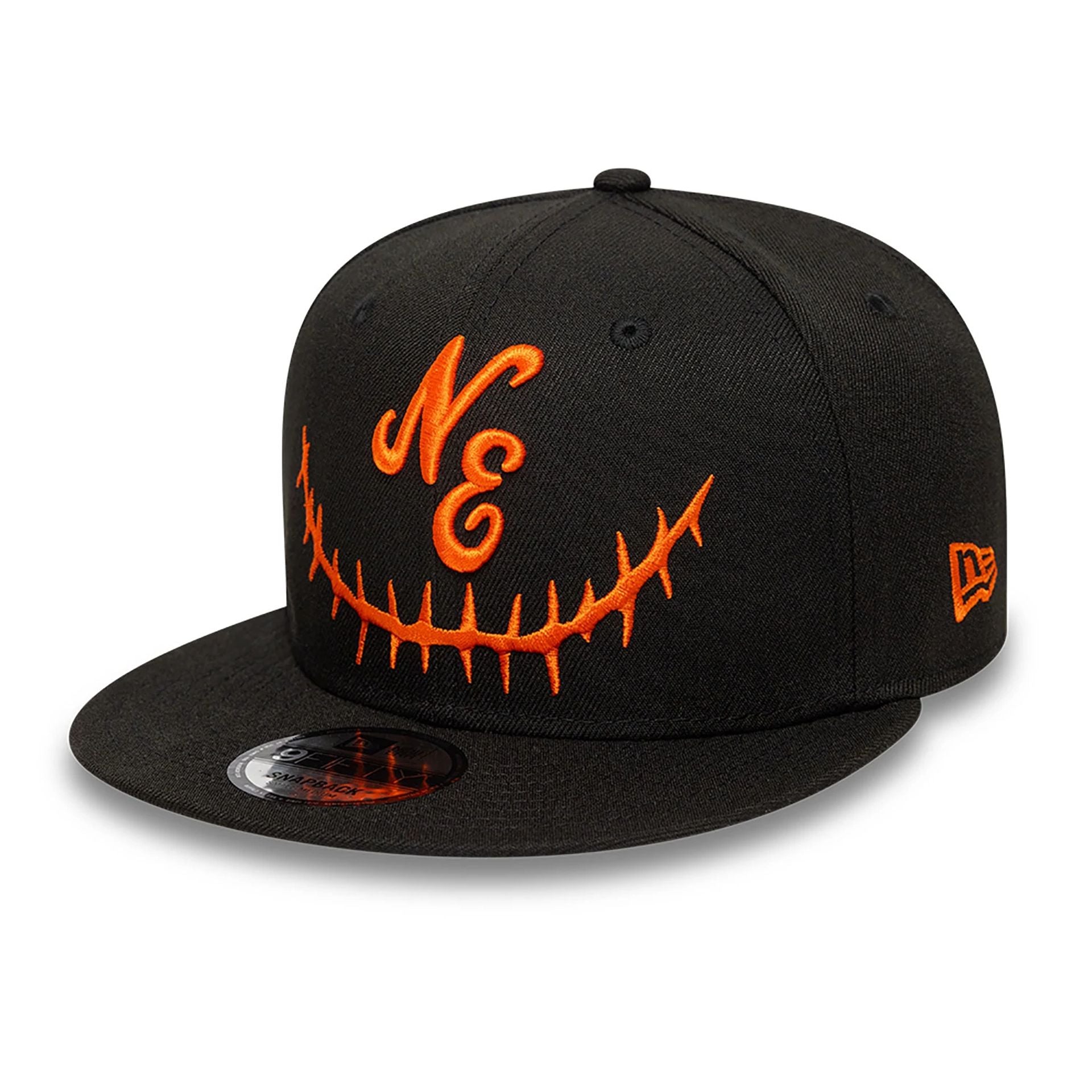 This is a New Era Pumpkin Black 9FIFTY Snapback Cap 1