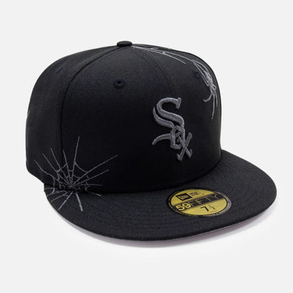 This is a Chicago White Sox Halloween Spider Web Black 59FIFTY Fitted Cap 3