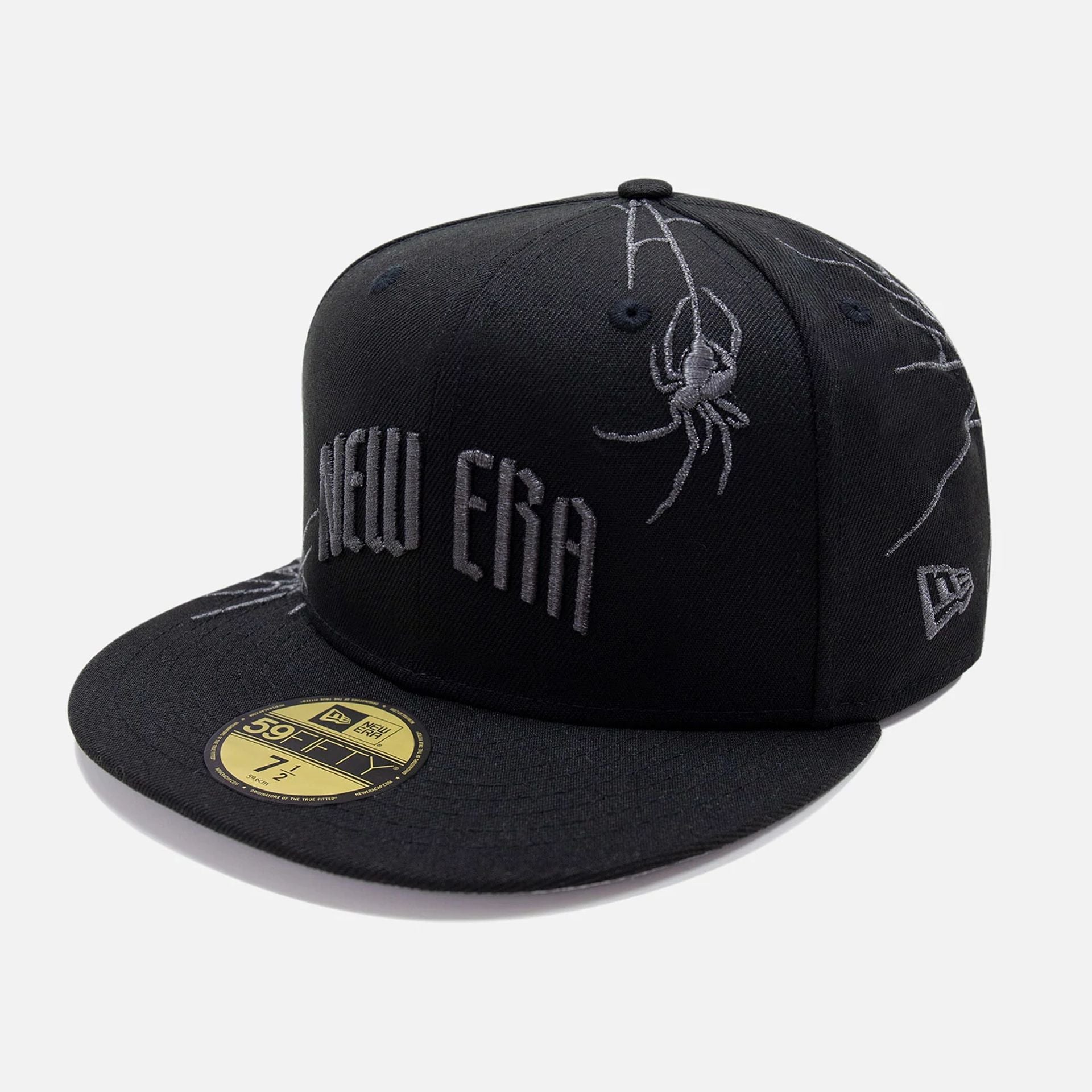 This is a New Era Halloween Spider Web Black 59FIFTY Fitted Cap 1