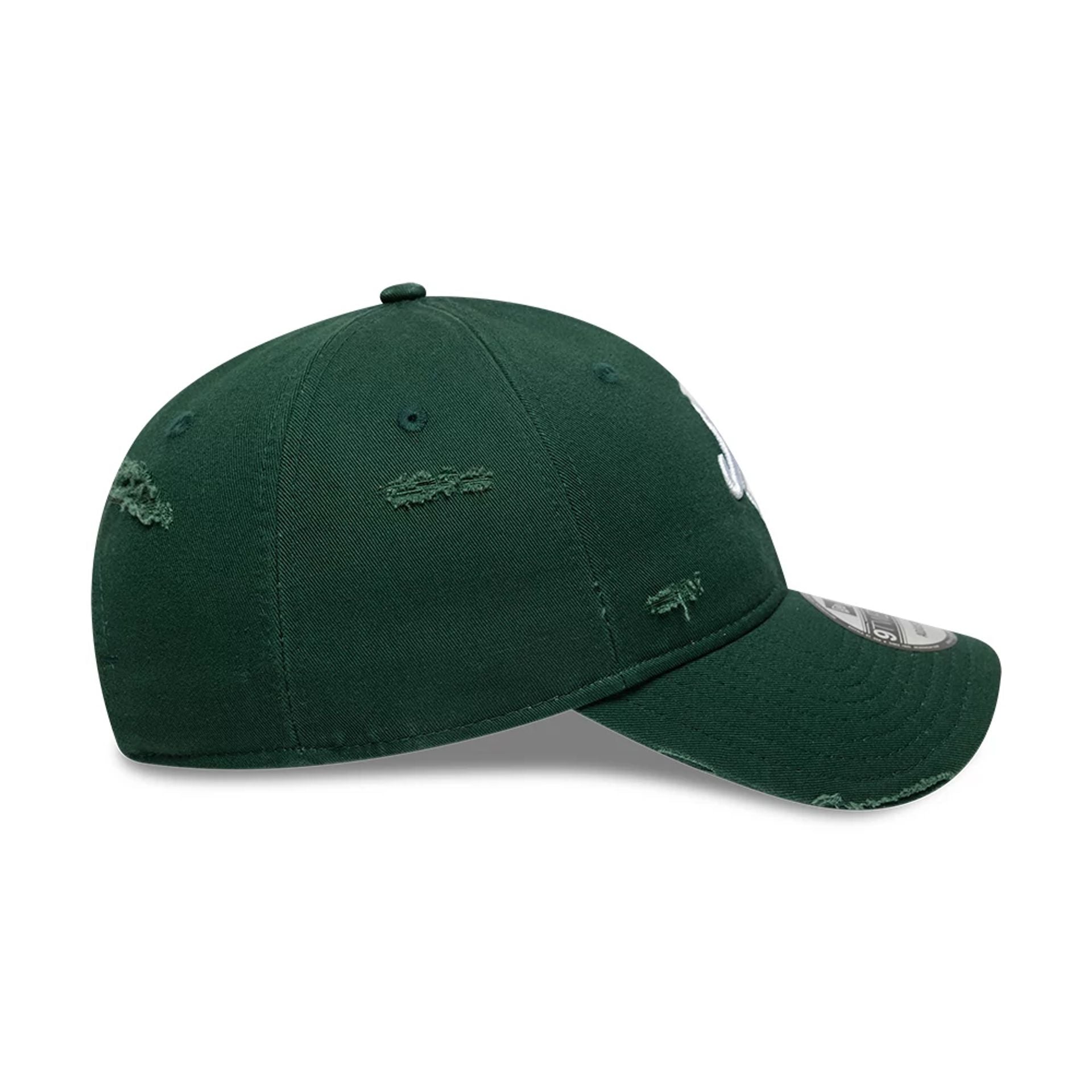 This is a New Era Distressed Dark Green 9TWENTY Adjustable Cap 7