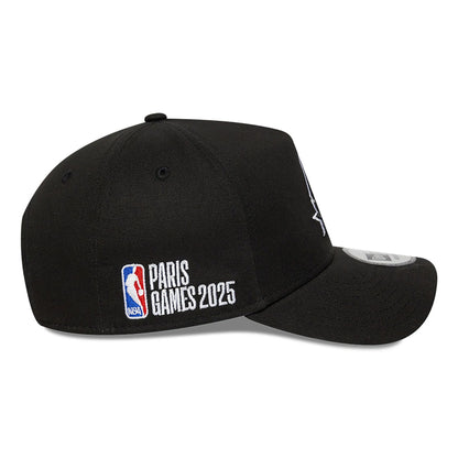 This is a San Antonio Spurs NBA Paris Games 2025 Black 9FORTY E-Frame Adjustable Cap 6