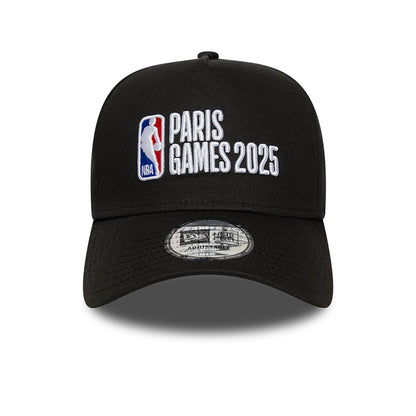 This is a NBA Paris Games 2025 Black 9FORTY E-Frame Adjustable Cap 2