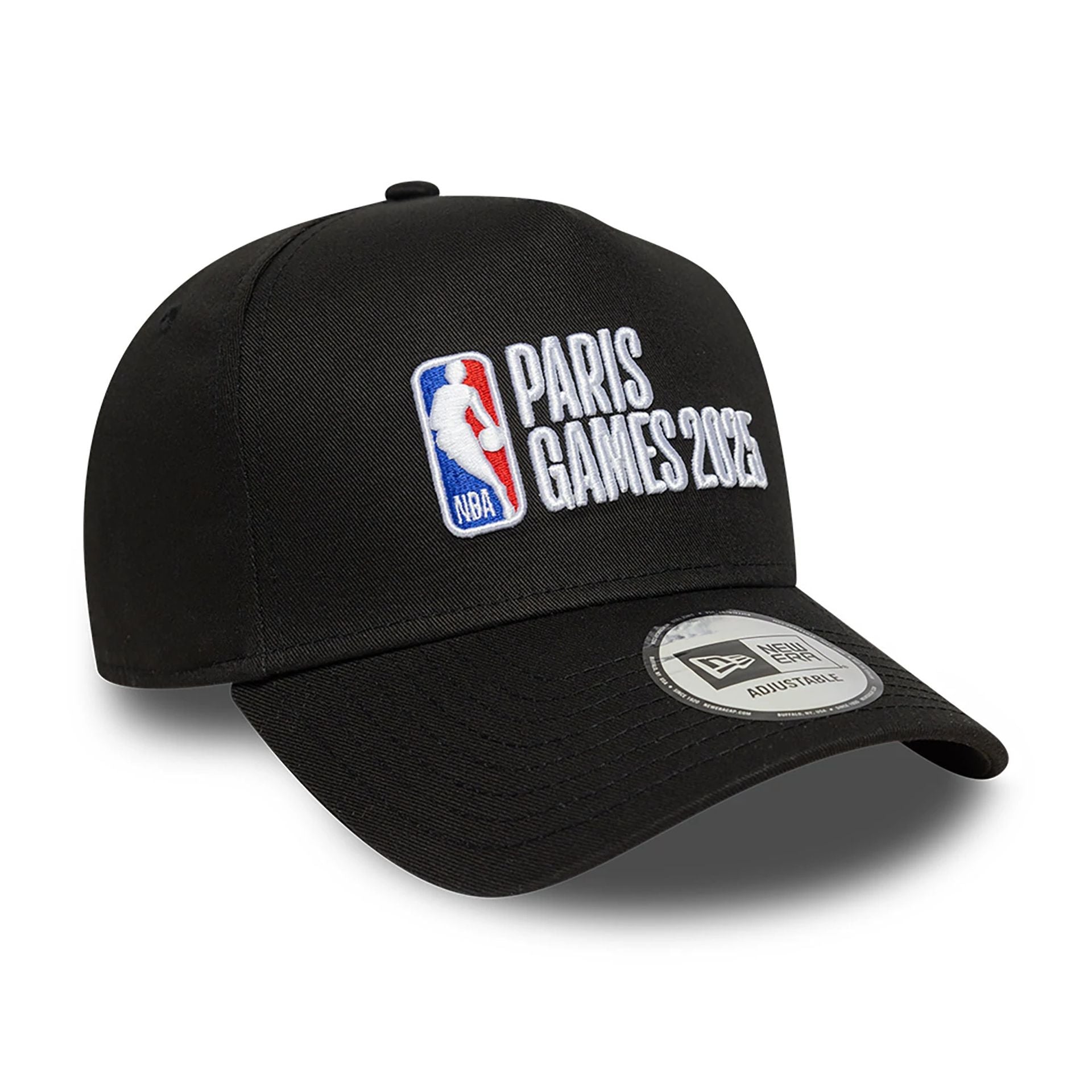 This is a NBA Paris Games 2025 Black 9FORTY E-Frame Adjustable Cap 3