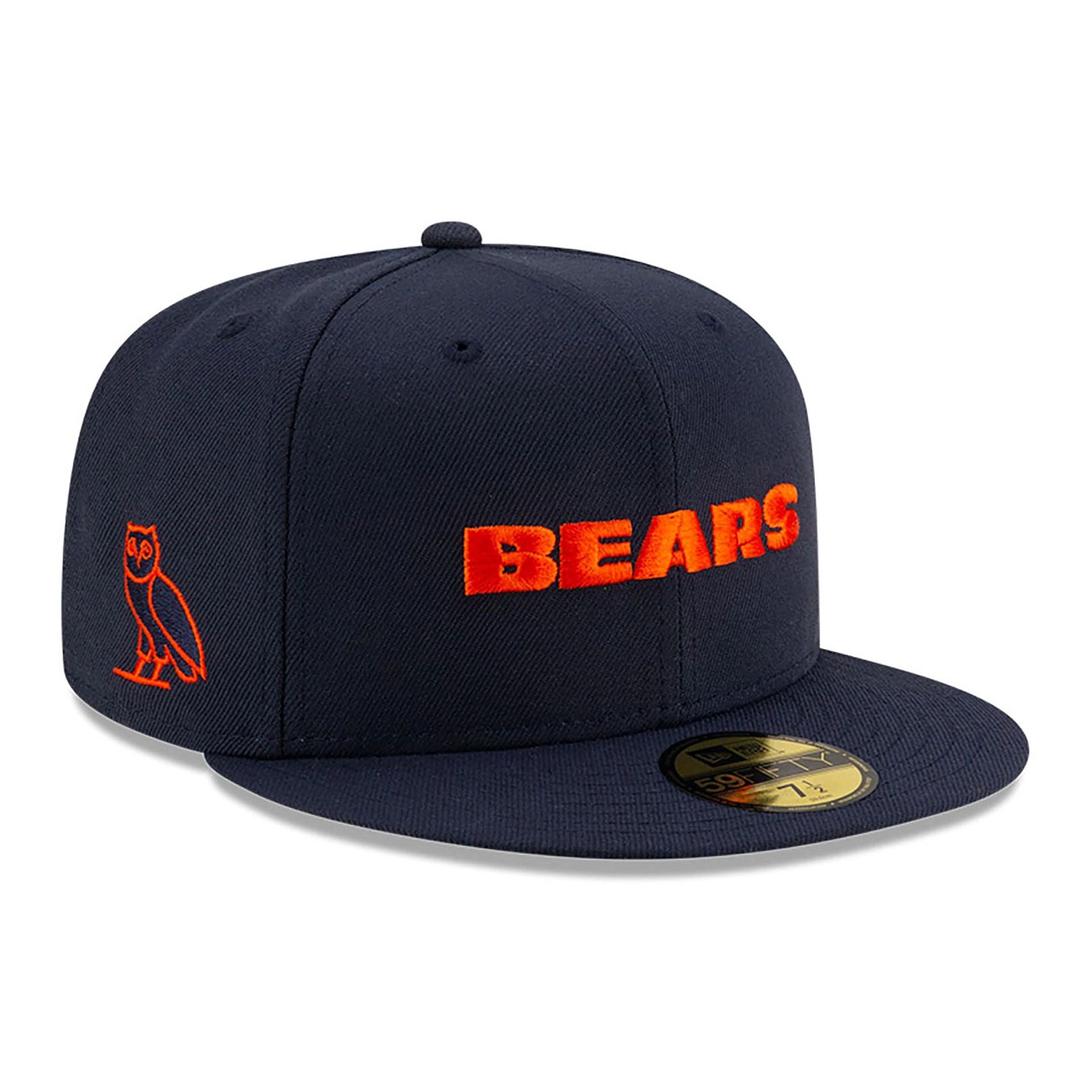 This is a Chicago Bears OVO x NFL 2024 Navy 59FIFTY Fitted Cap 1