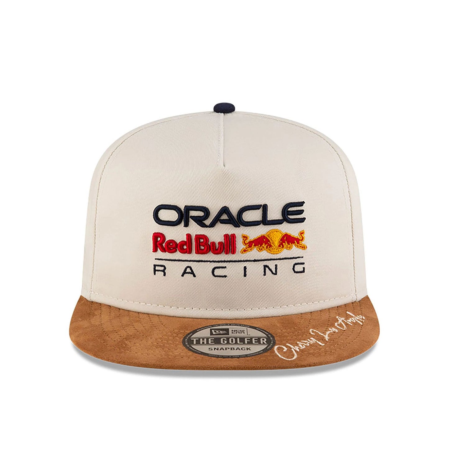 This is a Cherry LA x Red Bull Racing Light Beige Golfer Adjustable Cap 3