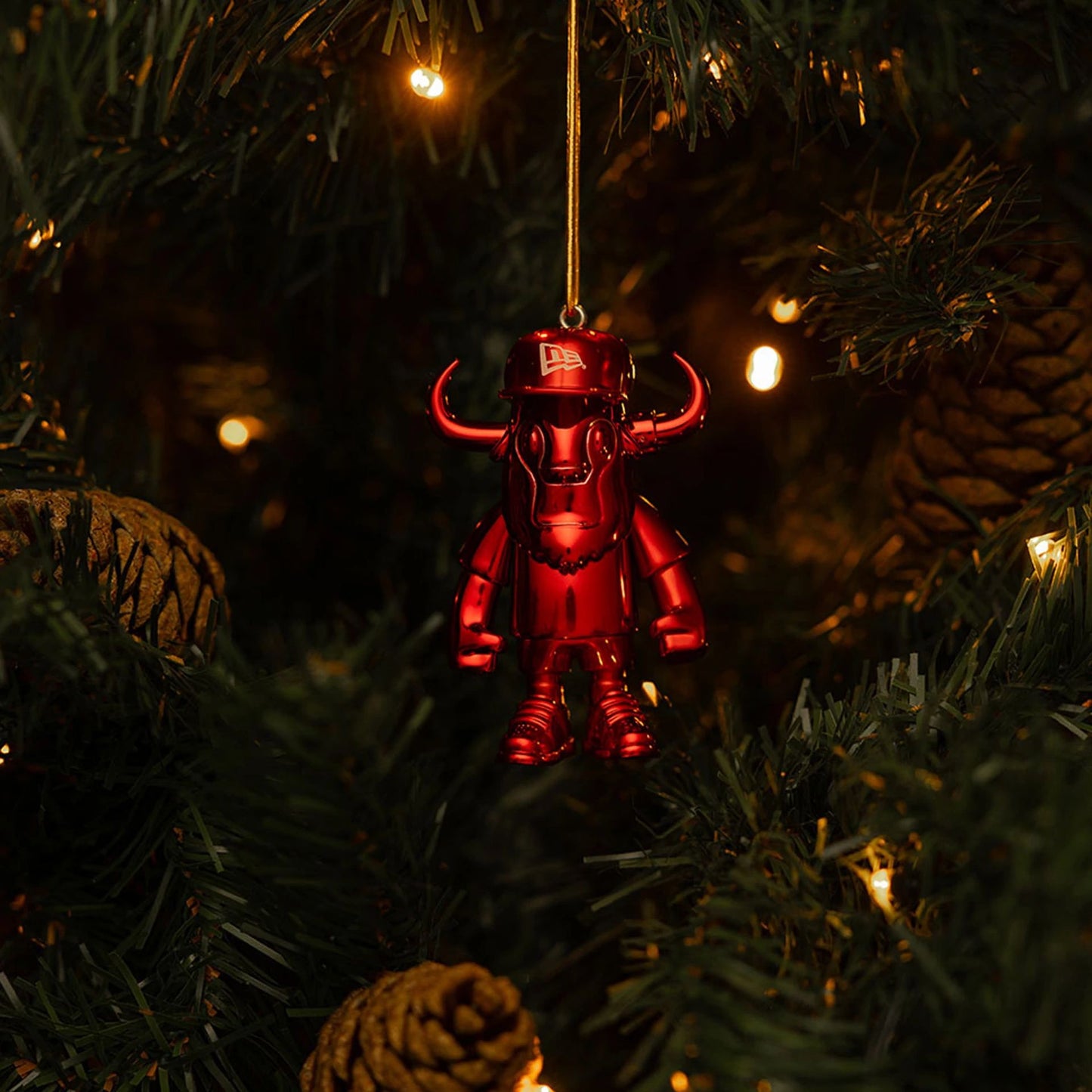 This is a Festive Ffalo Ornament Red Mini Buffalo Figure 2