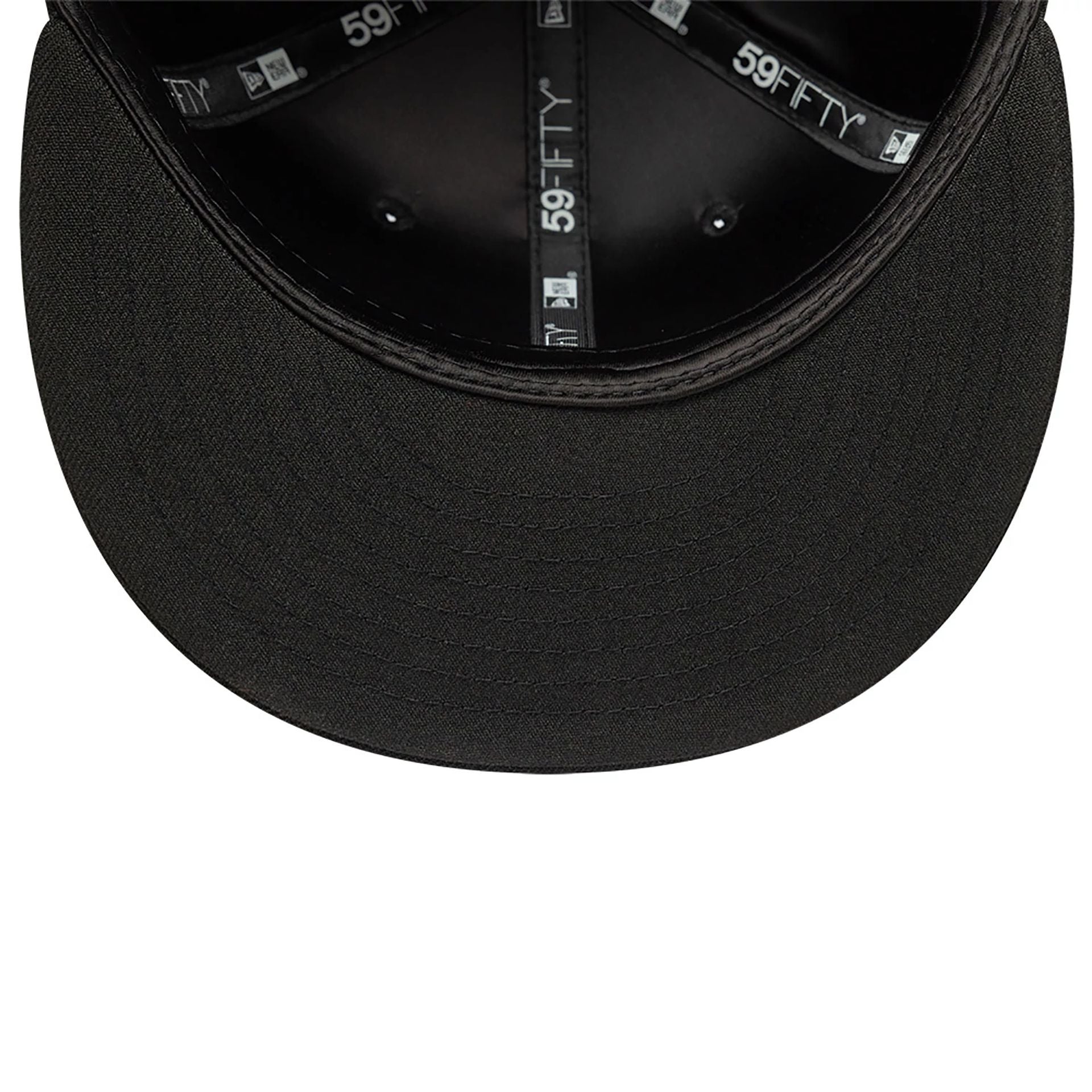 This is a New Era Satin Lined Black 59FIFTY Fitted Cap 7