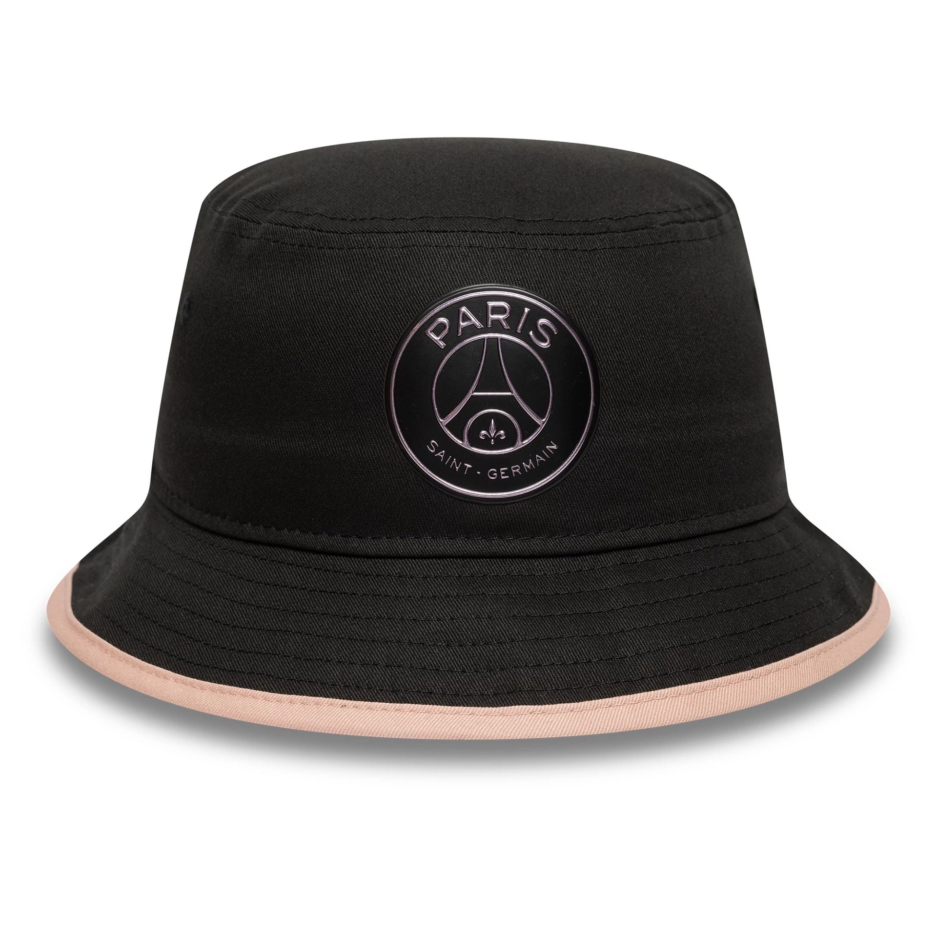 This is a Paris Saint Germain Contrast Tape Black Bucket Hat 2